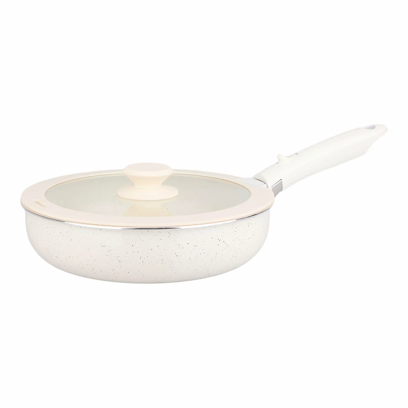 Sitram 716977 - Set di pentole in alluminio, 10 pezzi, colore: bianco, rivestimento ceramico sano senza PFAS, 2 padelle Ø20/28, 2 pentole Ø18/20, 1 padella Ø26 + 3 coperchi – tutti i piani cottura