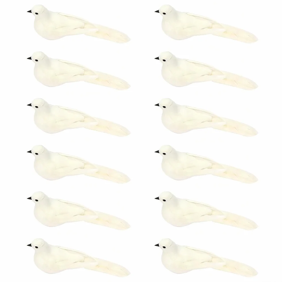 Figurine Colomba Simulazione Bianco Nexren 12 Pezzi Decorazione Casa Giardino Festa Nozze Centrotavola