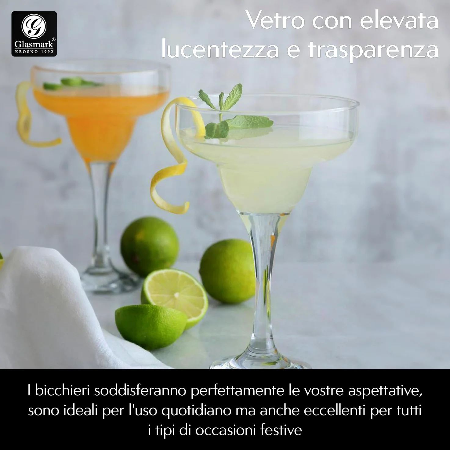 Glasmark KROSNO 1992 Bicchiere Margarita 220 ml KPL6 KPL6