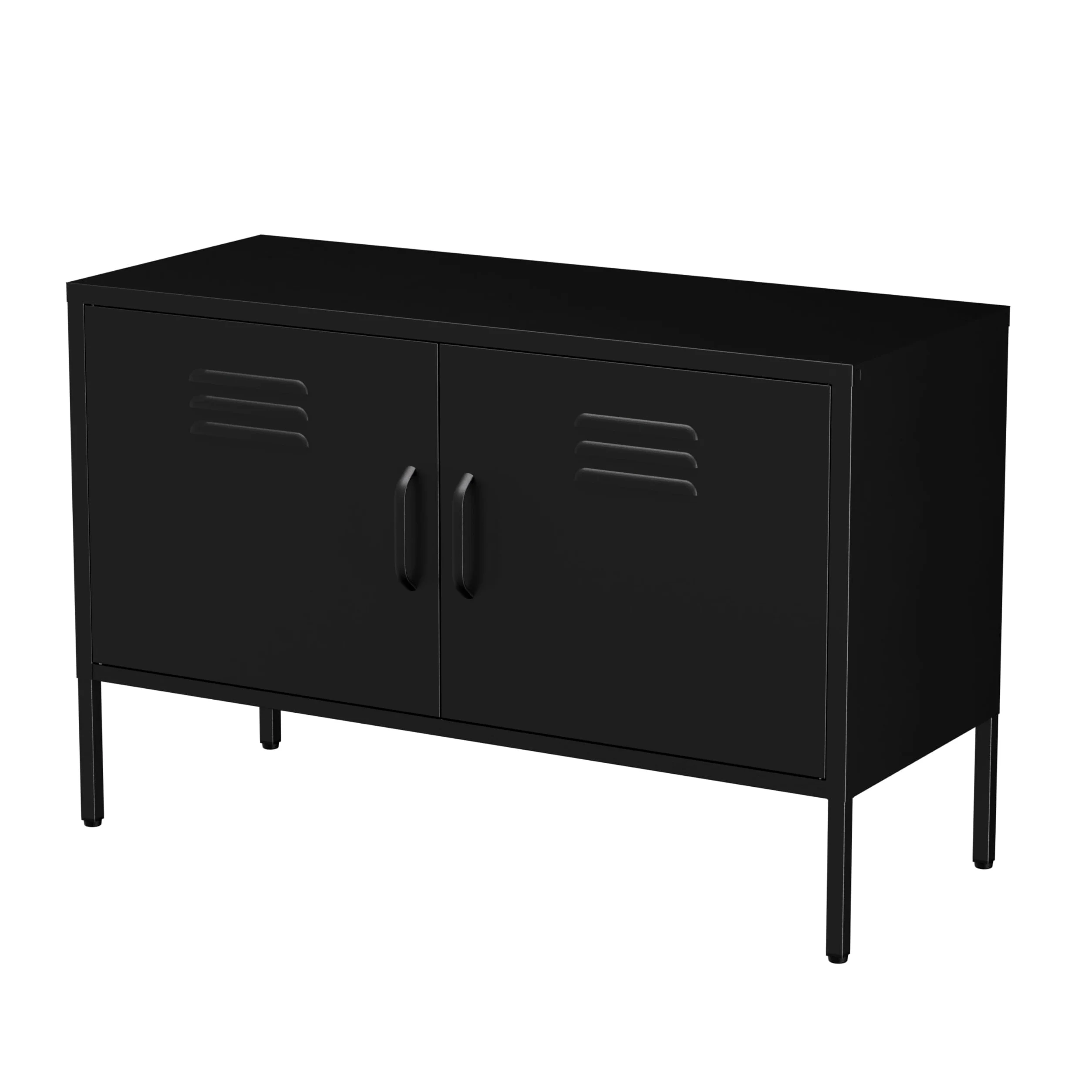 Mobile TV in Metallo – Lowboard Industriale – 100x40x65 cm – Mobile Porta TV per Soggiorno (Nero)