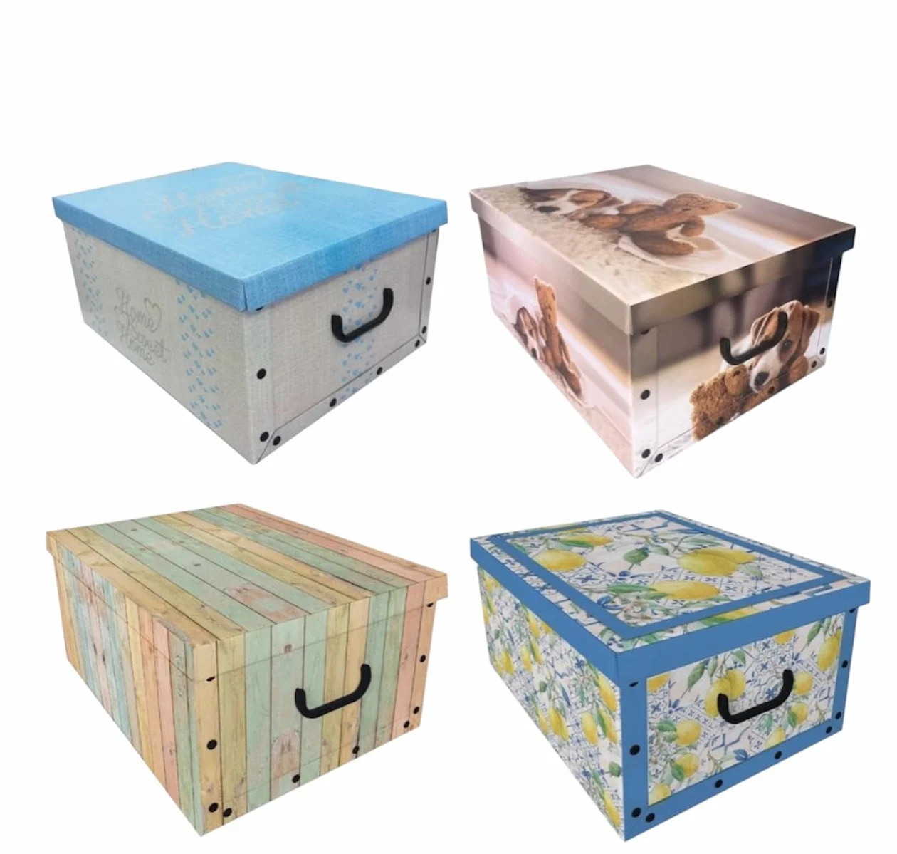 Generico Scatola per Armadio in Cartone con Coperchio 40x50x25 cm Organizer per Vestiti e Biancheria 4 Pezzi