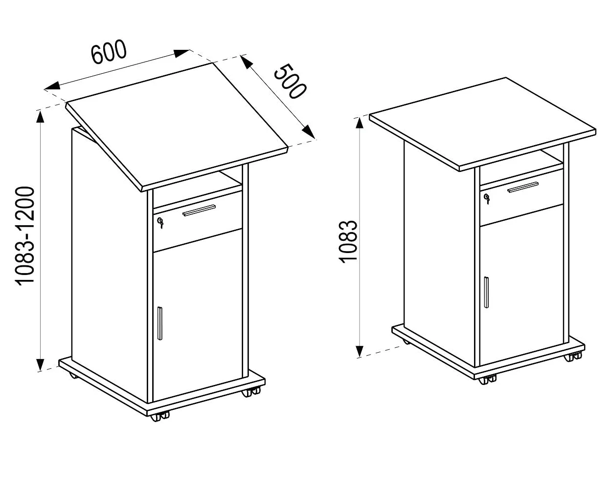 VCM Carrello Porta tavoli Carrello Porta proiettore Beamer Ruote arrotolabili Neta Porta Carrello Porta tavoli Carrello Porta proiettore Beamer Ruote arrotolabili Neta Porta Rovere Bianco/Miele