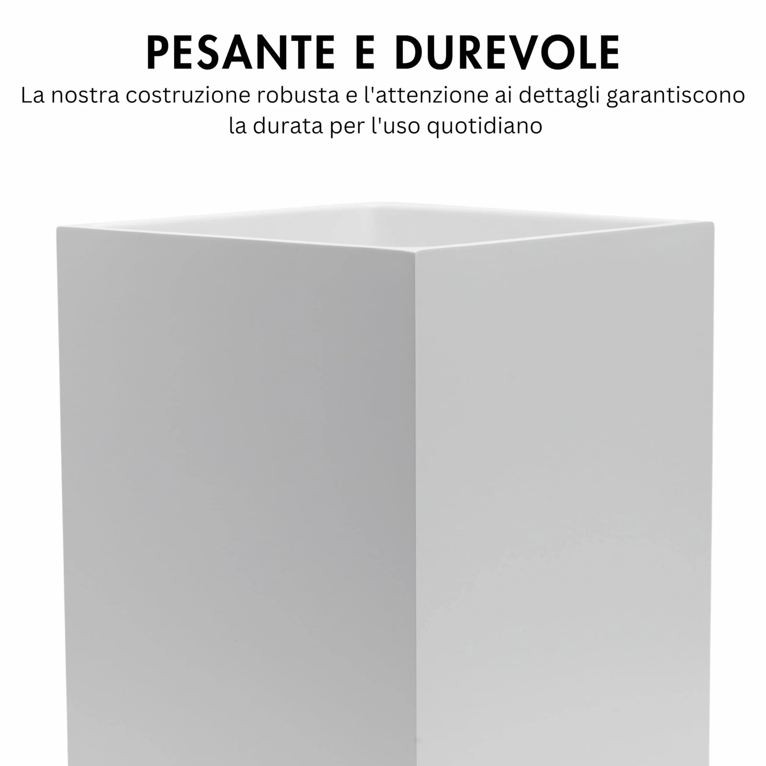 YEW DESIGN Pattumiera Piccola Quadrata Bianca Opaca 2 Galloni 7,5 Litri Cestino Rifiuti