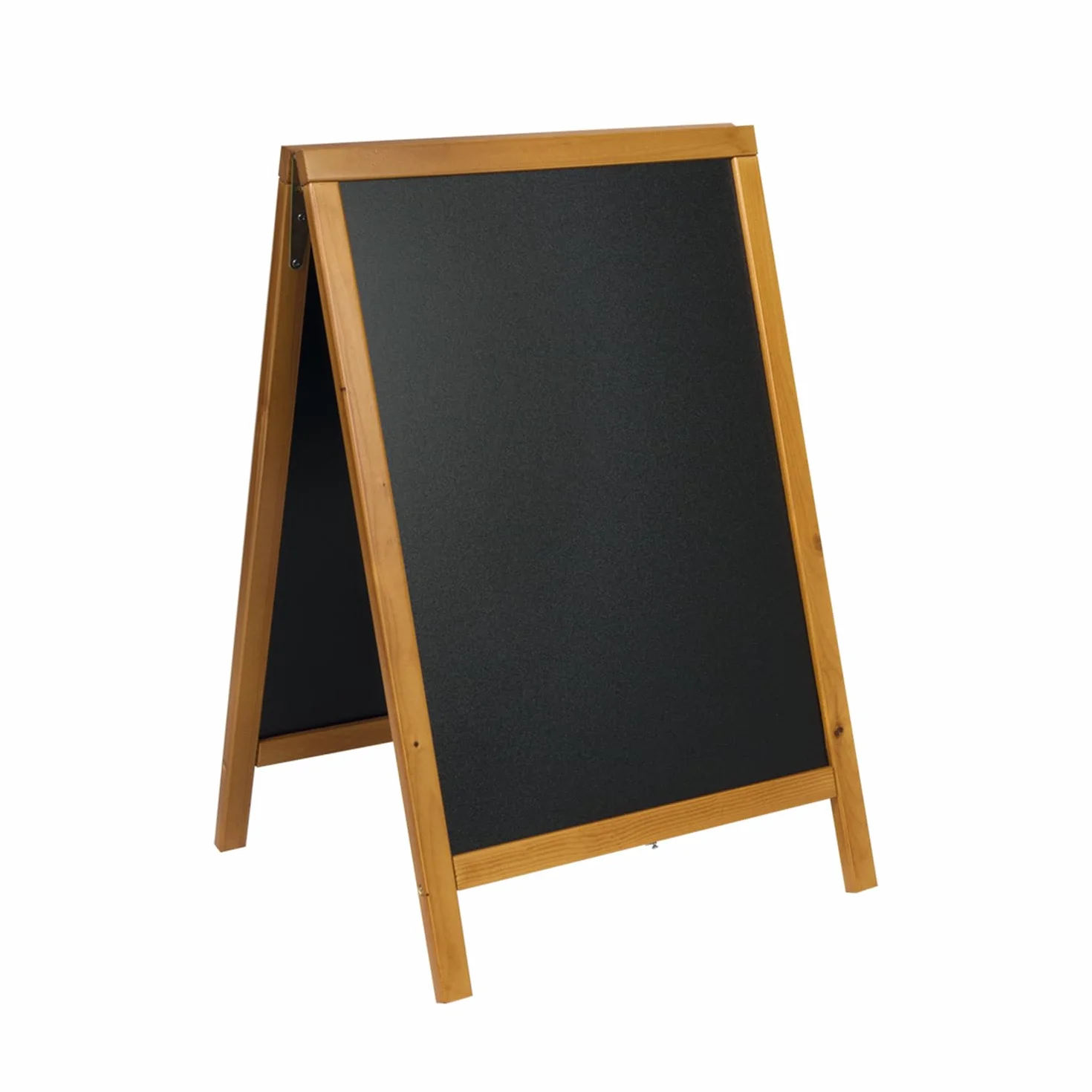 SECURIT - Lavagna Da Terra Woody Bifacciale In Legno Di Pino - Per Pennarelli A Gesso Liquido - Per Caffè, Ristoranti, Bar, Negozi - 55x 85 cm - Colore teak