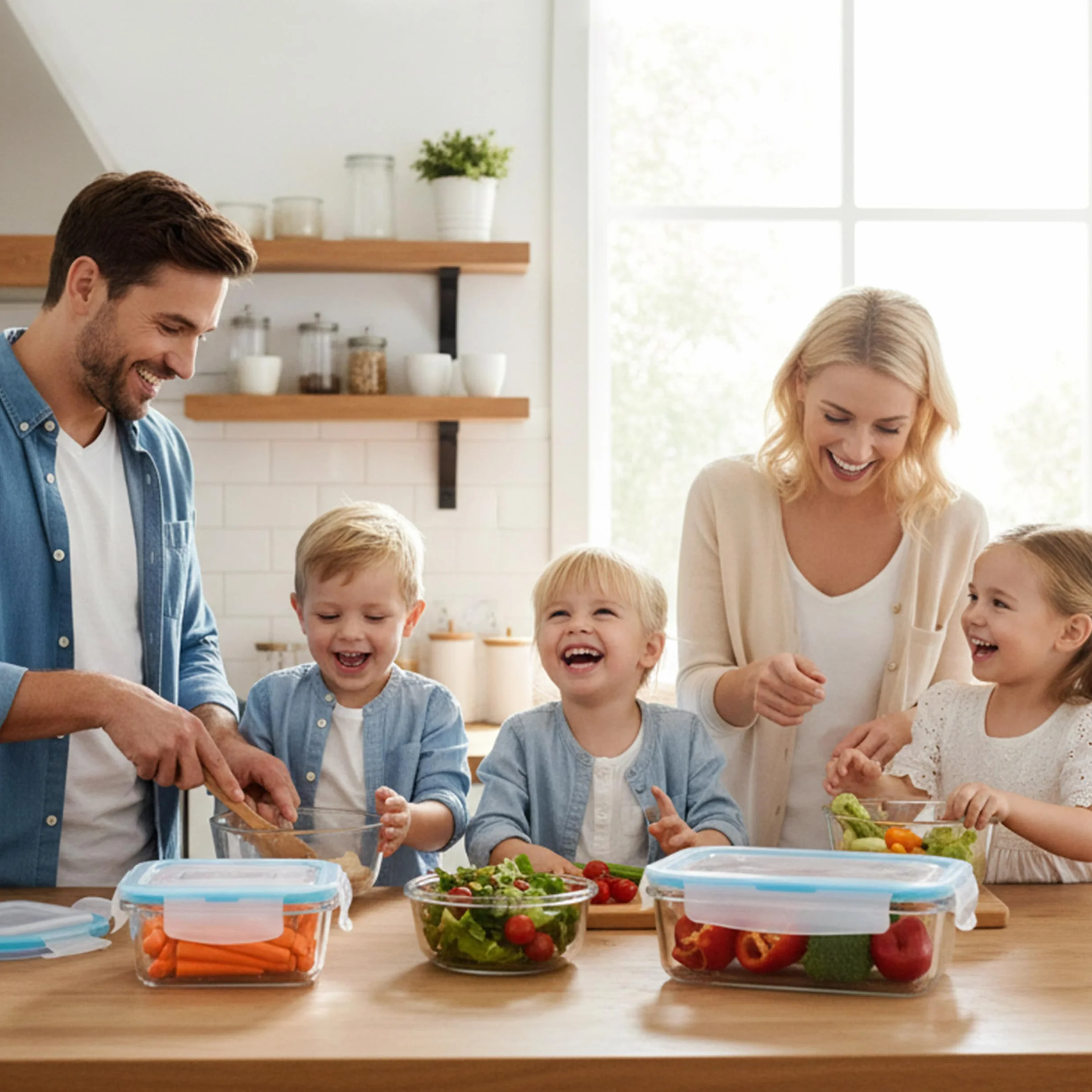 KICHLY Set contenitori vetro conservazione alimenti 18 pezzi ermetici senza BPA