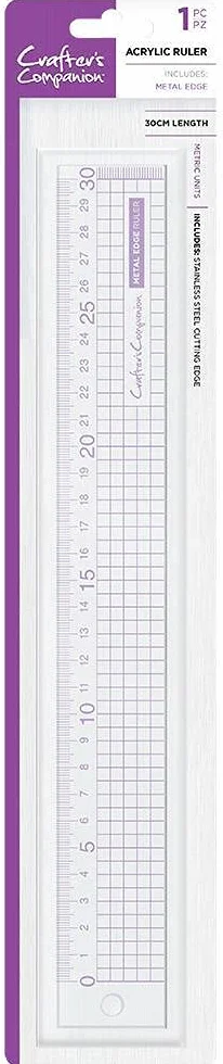 Crafter's Companion Bordo Metallico Righello Acrilico 30 cm