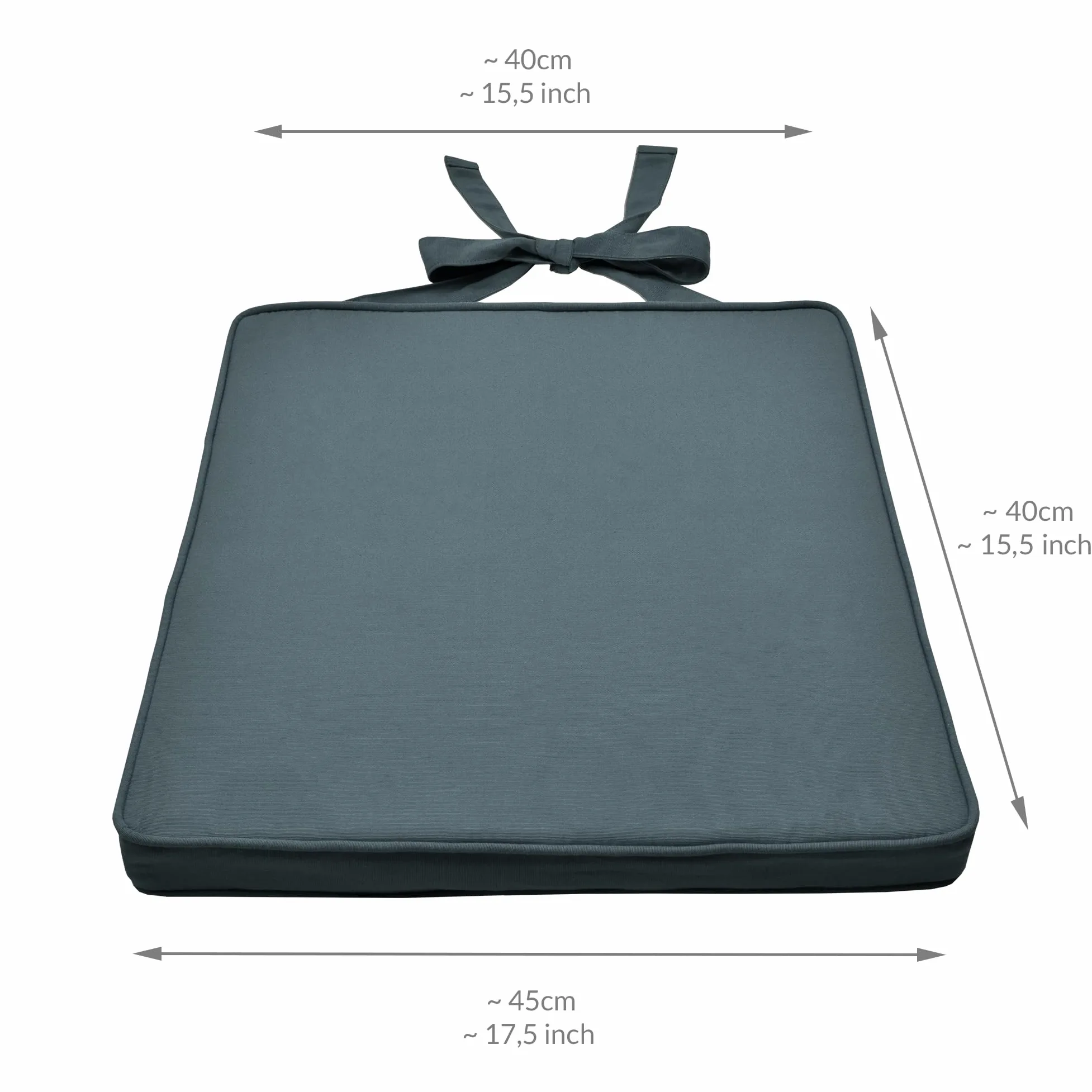 Beautissu Cuscini per sedie in Set da 6 unità Loft SK 45x40x5 cm - Comodi e Resistenti - con Pratico Laccio - Blu-Grigio