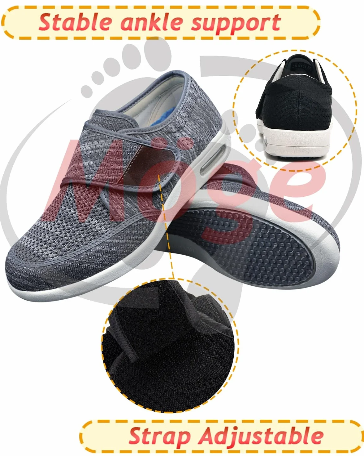 Scarpe Uomo con Strappo Estive Scarpe da Lavoro Comode Leggere Traspiranti Scarpe Basse Sportive Casual Scarpe da Viaggio Ortopediche Traspiranti