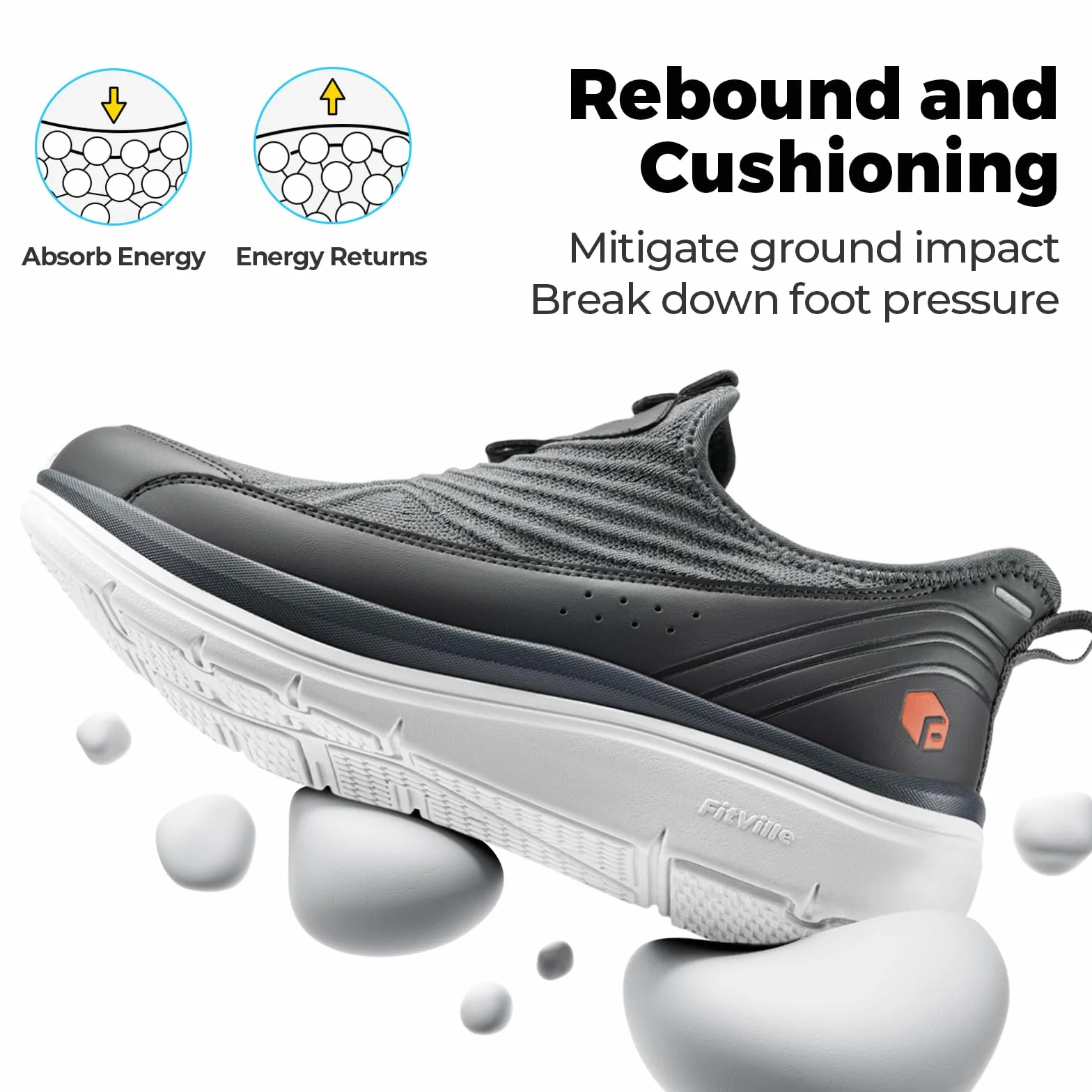 FitVille Slip On Scarpe da Passeggio Uomo Extra Larghe Sneakers Sportive