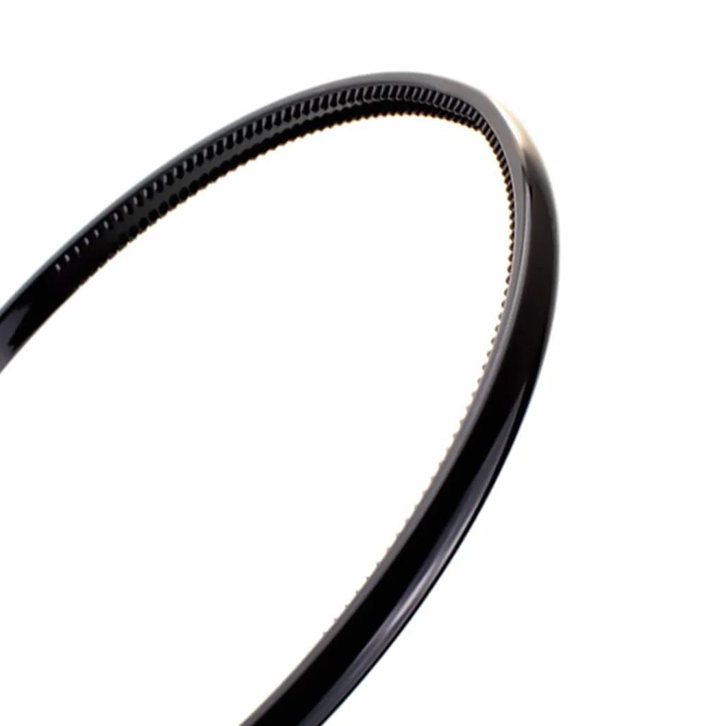 Cerchietto per capelli nero classico 0,5 cm plastica flessibile sottile