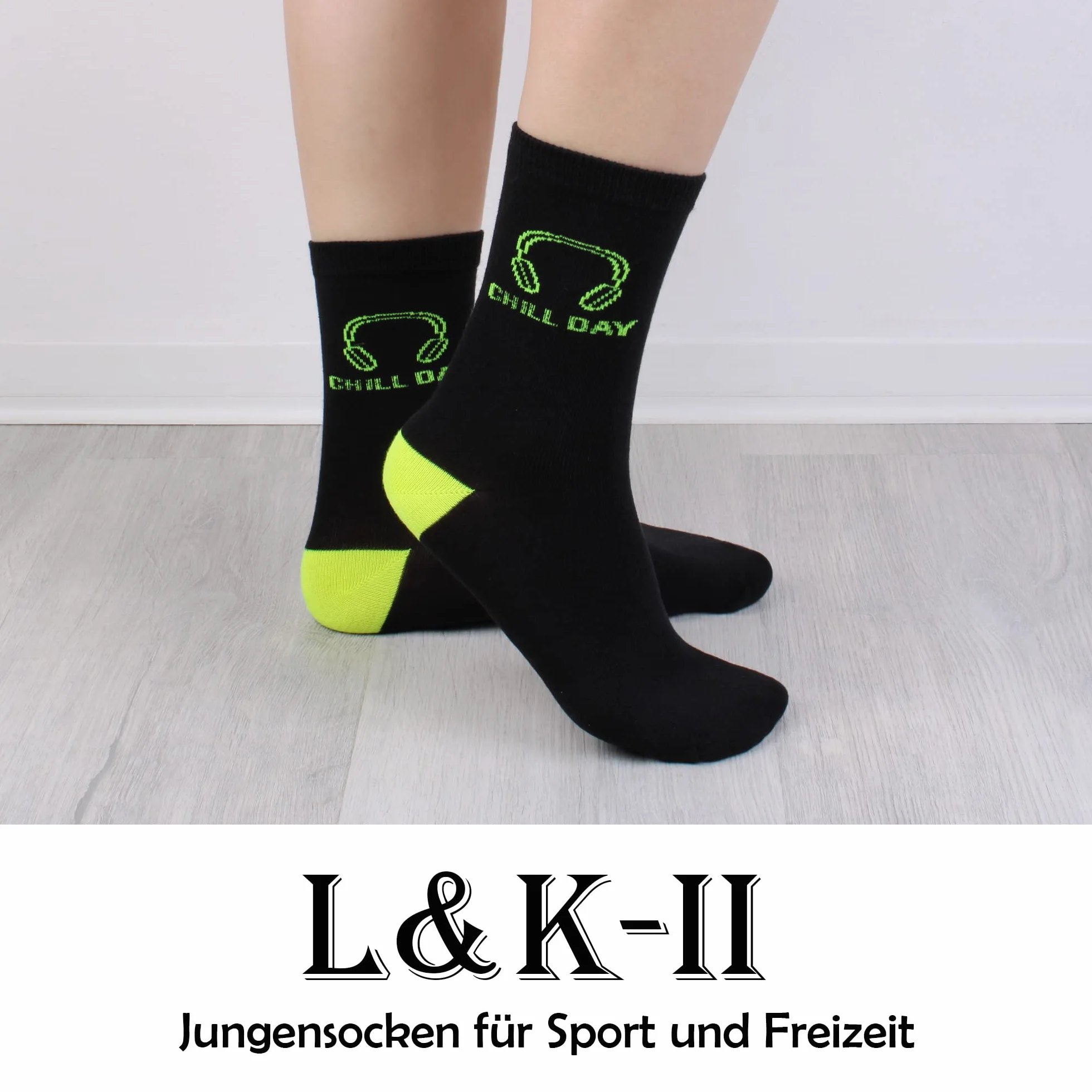 L&K-II 10 paia di morbidi e comodi calzini in spugna di cotone per ragazzi, con graziose stampe in stile navy, autunno inverno 2816