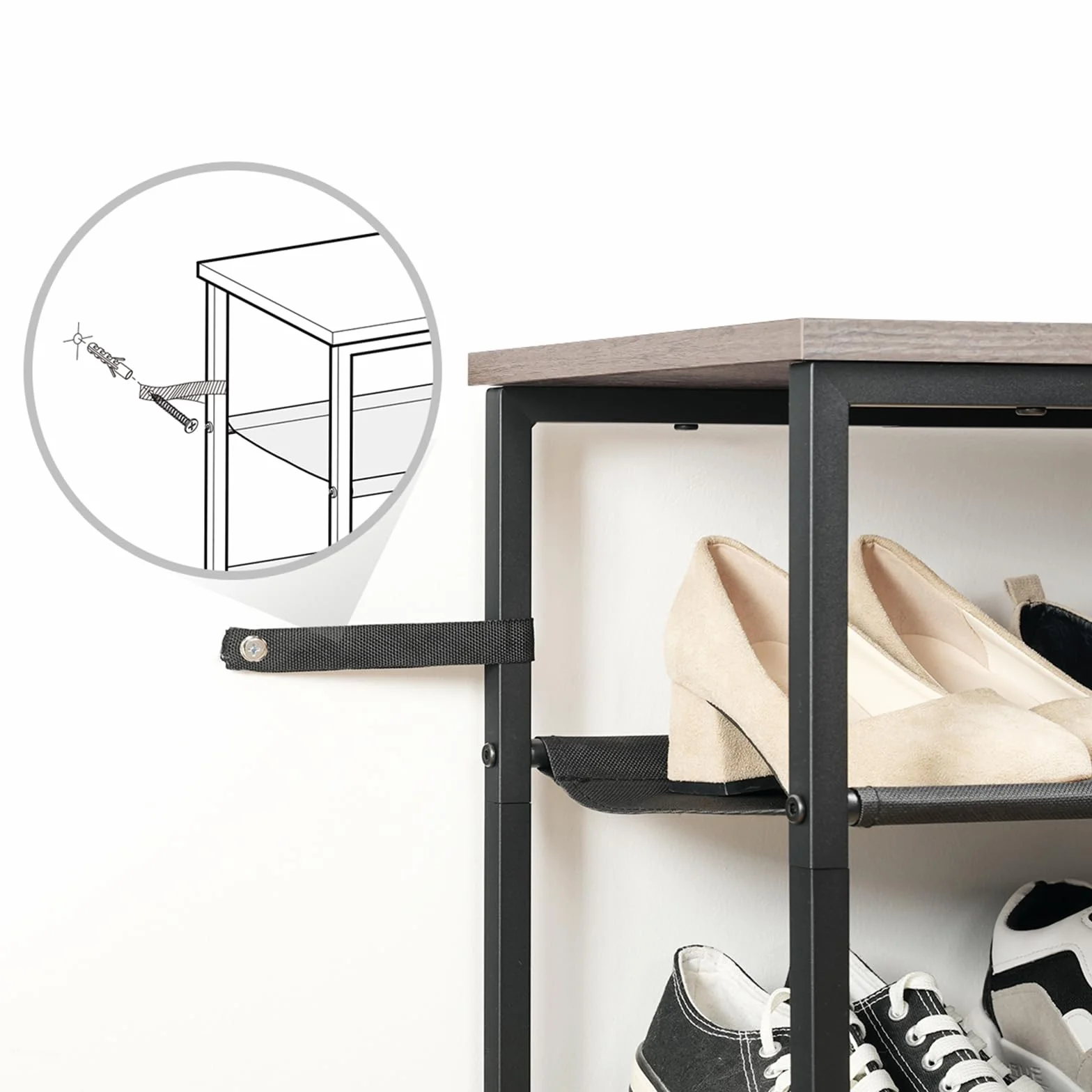 HOOBRO Scarpiera a 5 Ripiani Portascarpe Organizzatore 16-20 Paia di Scarpe 4 Ripiani in Tessuto Oxford Grigio Talpa