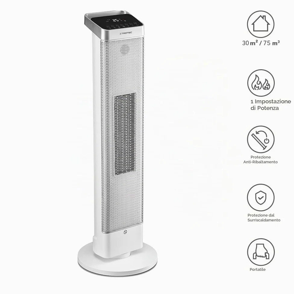 TROTEC Termoventilatore ceramico TFC 25 E | Riscaldatore a ventola 2-in-1: riscaldatore in inverno e rinfrescante ventilatore in estate