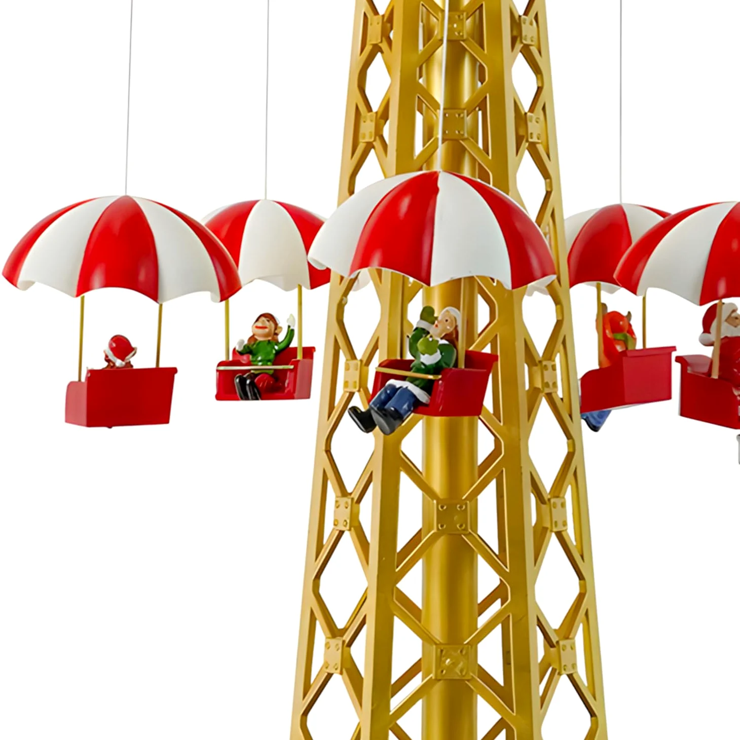 Avilia Giostra Natalizia Animata con Musica e Luci Led - Ideale per Decorare Casa o Villaggi di Natale Durante le Feste Natalizia - Dipinta a Mano è Adatta a Tutti gli Arredamenti - 44.5x24,5x24.5cm