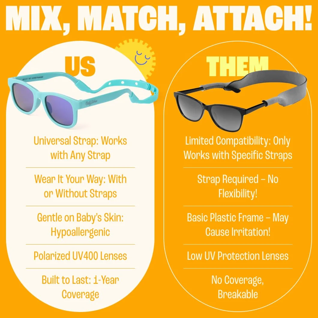 BABY SUNNIES Polarized Toddler Sunglasses UV Protection Boys Girls