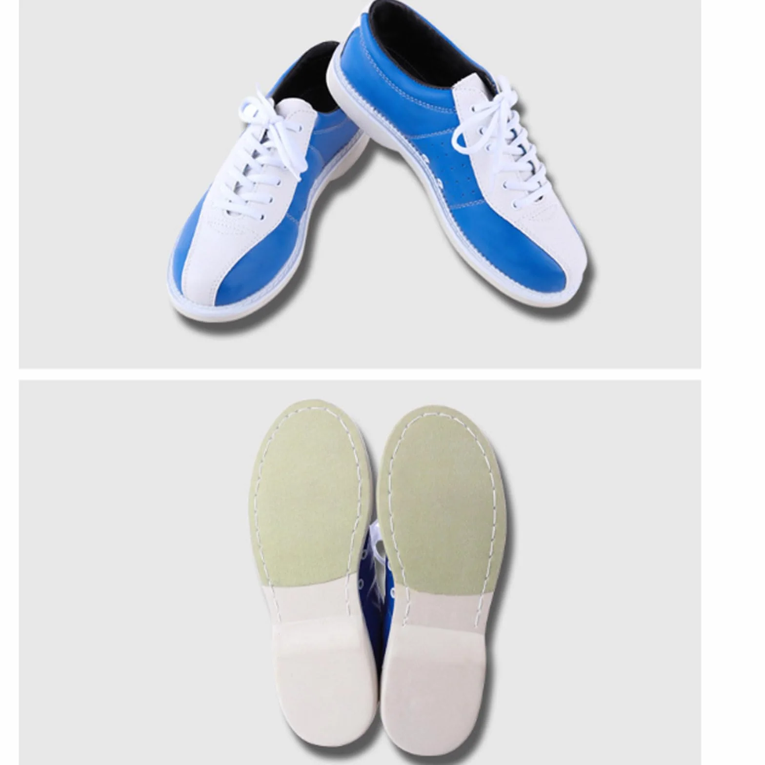 Scarpe da Bowling Unisex Adulto in Pelle Traspirante Blu Taglie 29-53