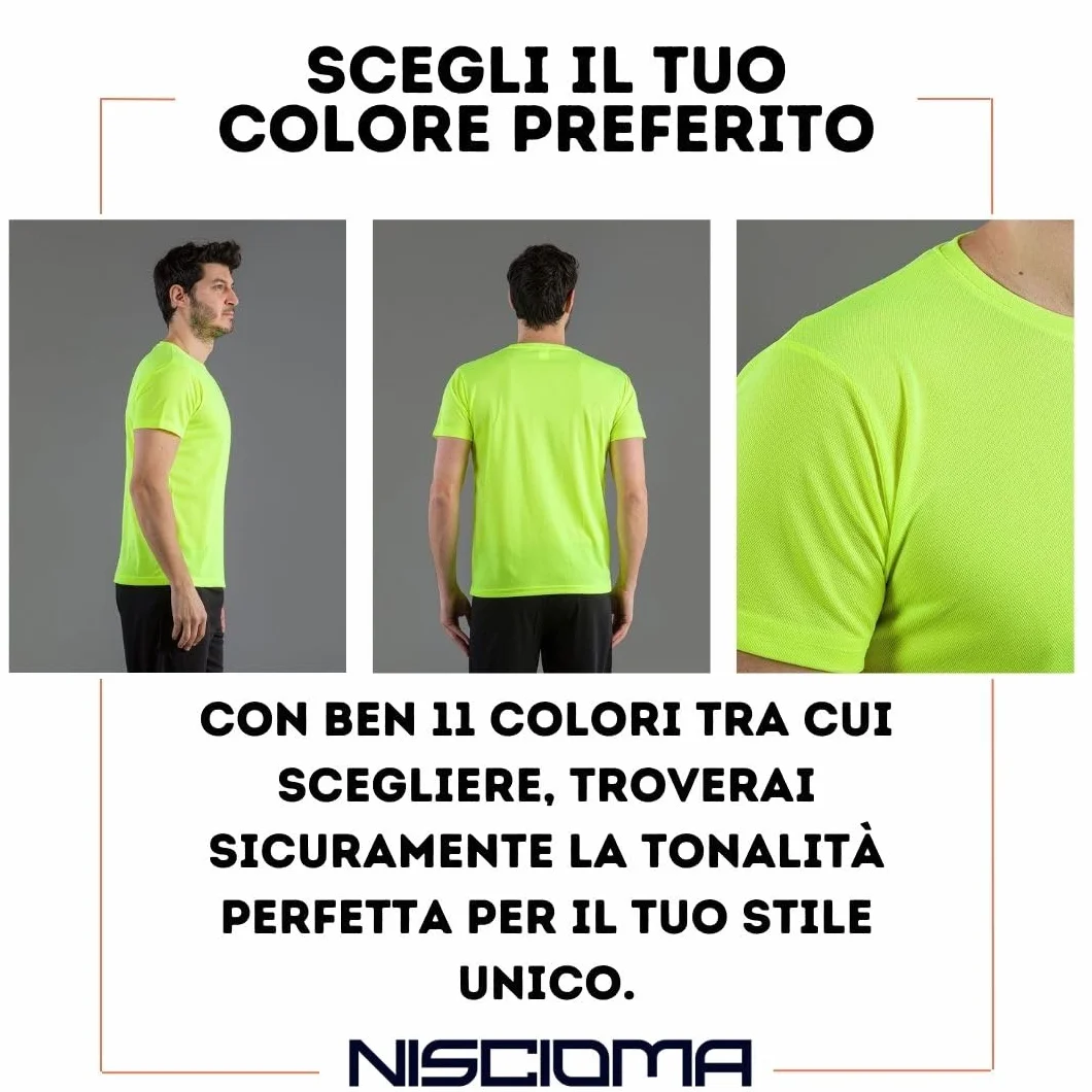 T-Shirt Sportiva Uomo Traspirante Leggera Comoda Maglia Calcio Tennis Padel
