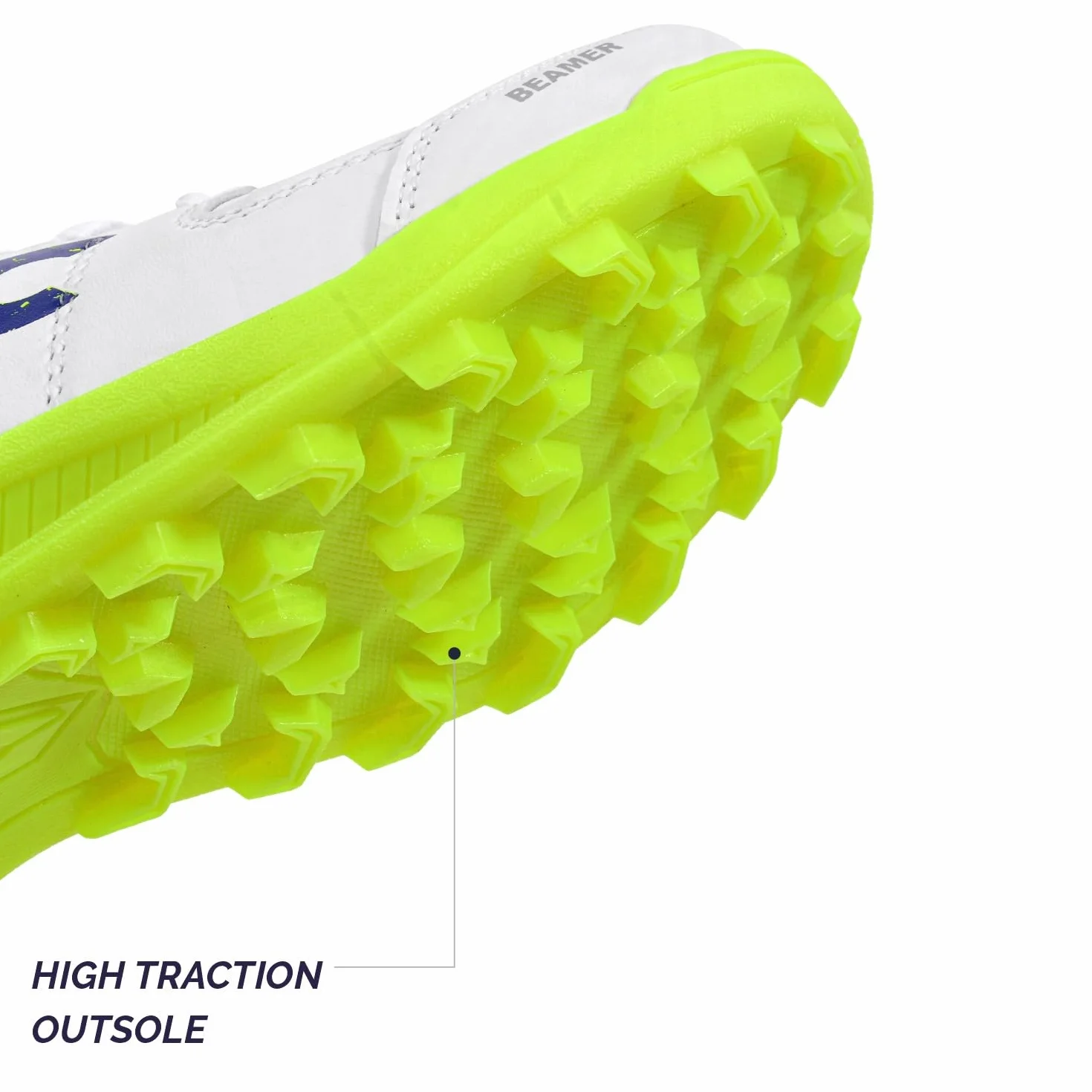 DSC Men's Beamer Cricket ShoesDSC Beamer Cricket Shoes Size 8 UK (Fluro Yellow-White), Beamer-Fluro Yellow-White-8