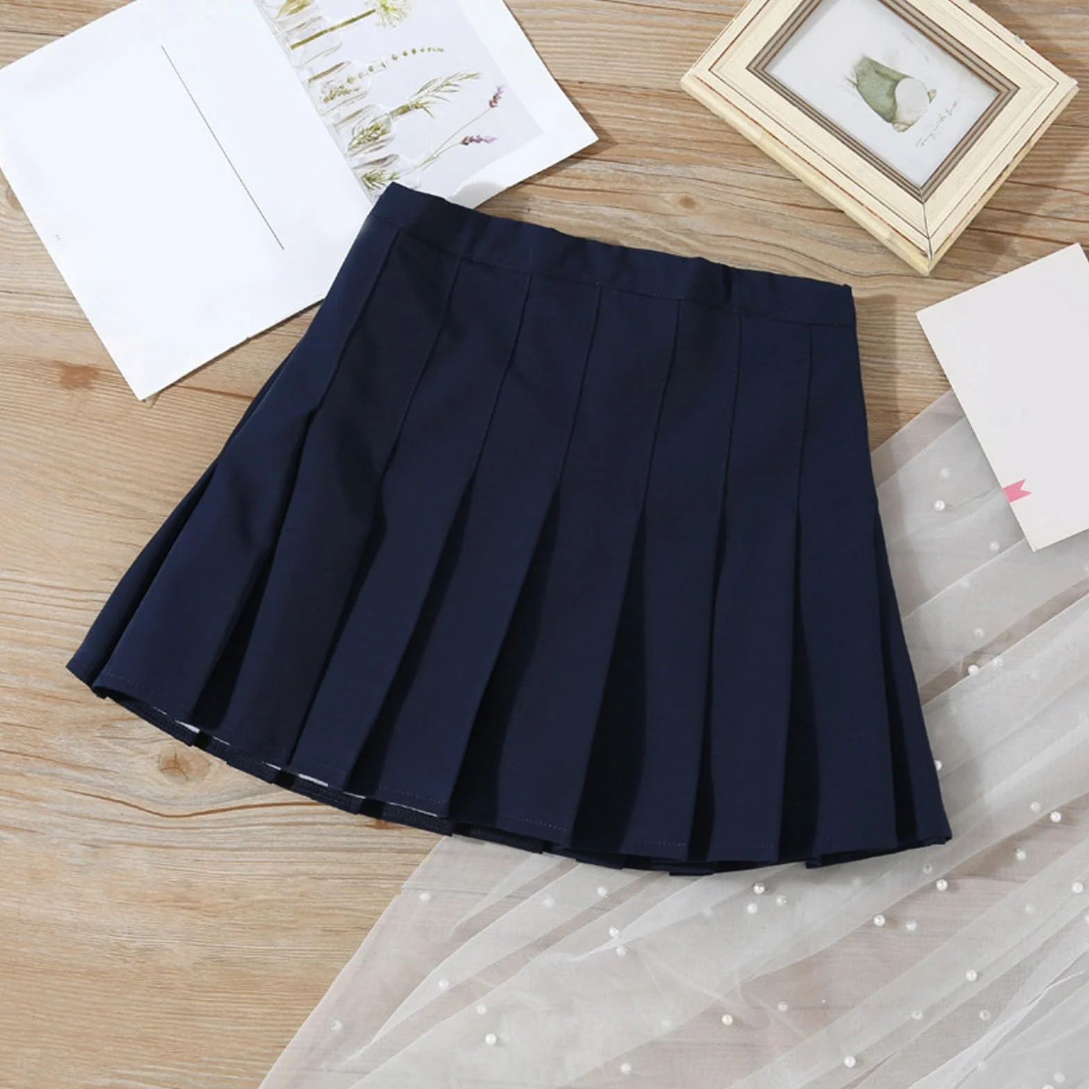 Ragazze Estate Moda Vita Tennis Pieghettato Gonna Sottile Casual Vita Gonna Moda Alta