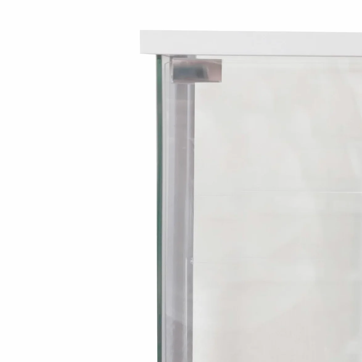 Bissolo Casa Vetrina Espositiva 1 Anta in Vetro Temperato Bianca 42,5x36,5x161 cm, Vetrinetta Soggiorno con 3 Ripiani in Vetro, Mobile Espositore per Collezionismo, Casa e Ufficio