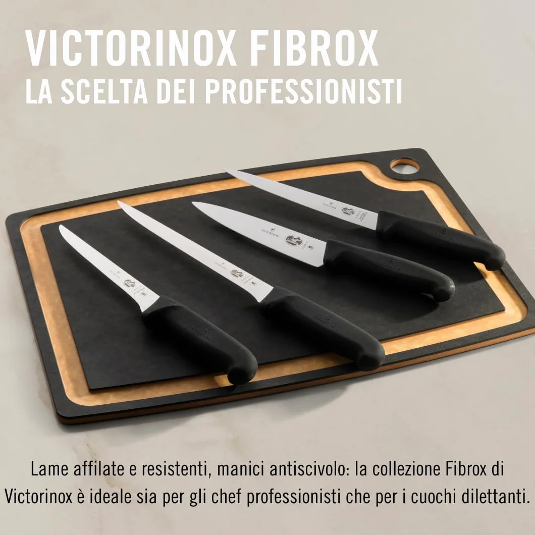 Victorinox Fibrox Coltello da Chef 15 cm Lama Dritta Acciaio Inossidabile Nero