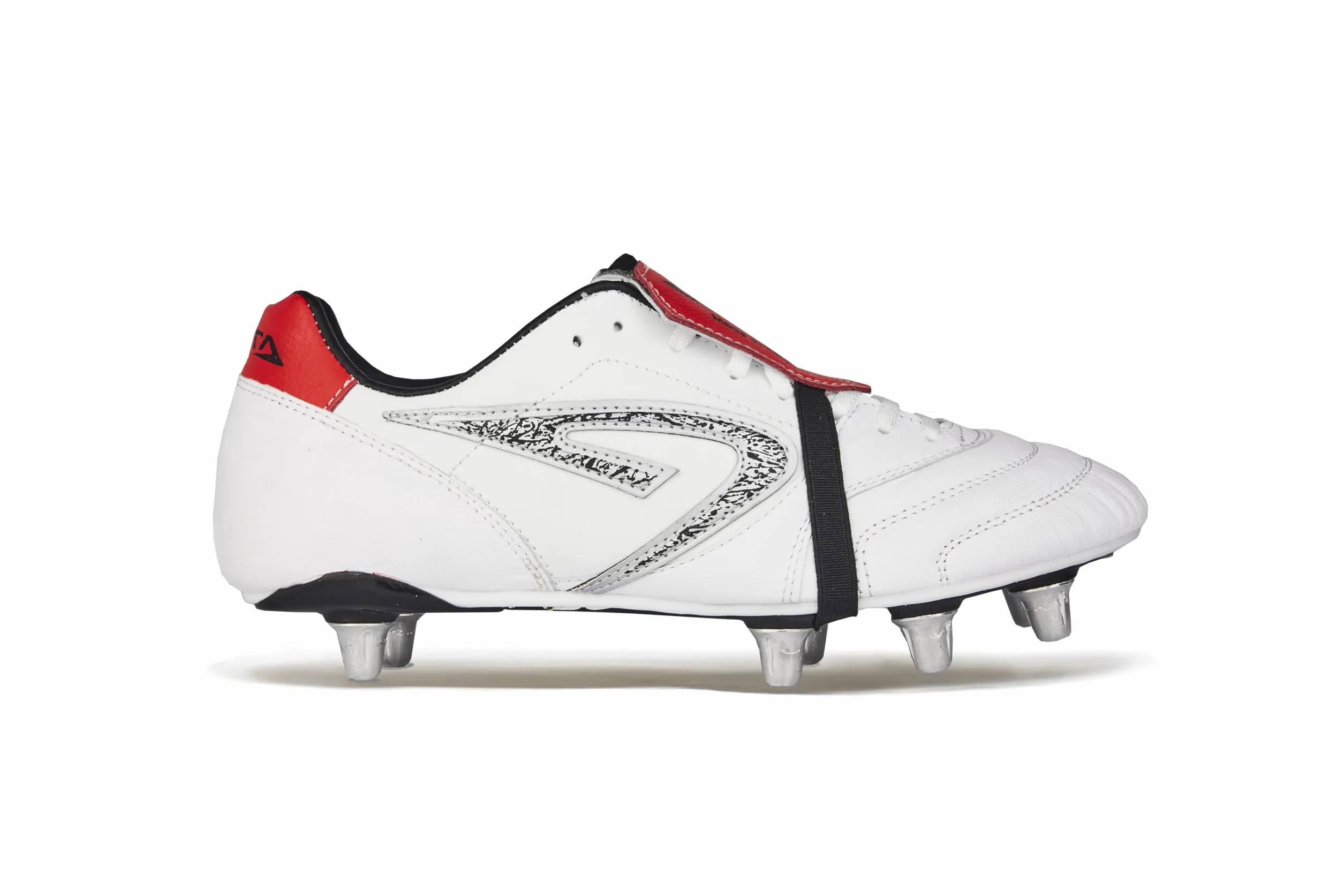 Warrior | Scarpe da Rugby Professionali con Tacchetti in Alluminio 8 Studs | Pianta Larga per Mischia, Tomaia in Pelle ed Ecopelle, Massima Stabilità su Erba Naturale e Terreni Morbidi | Made in Italy