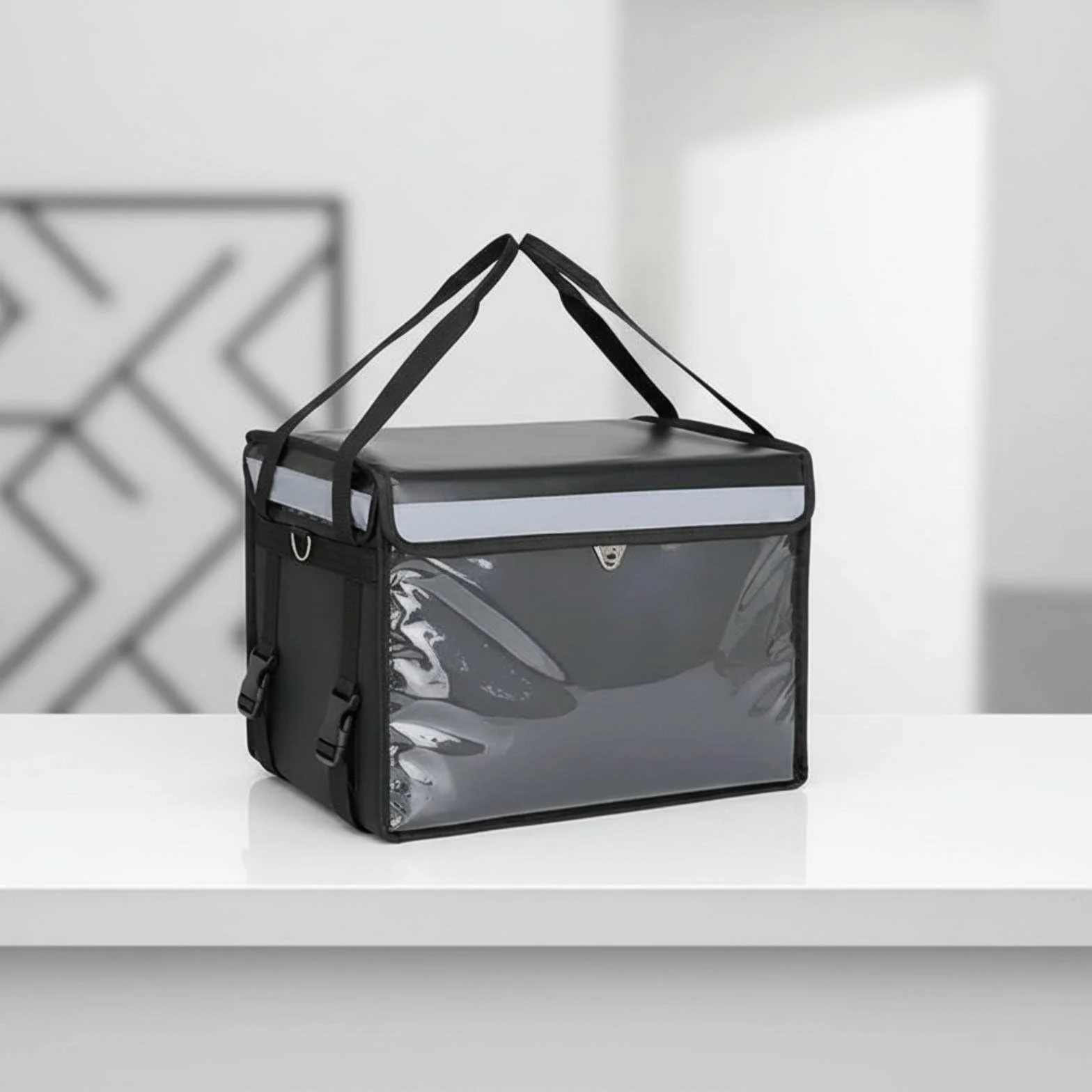 perfk Borsa Termica Professionale Cassa Isolante da Trasporto Contenitore Termico Porta Alimenti Struttura Rinforzata in PVC Tessuto Oxford Adatta per Consegne Eventi Ristorazione, 62L, Set Base