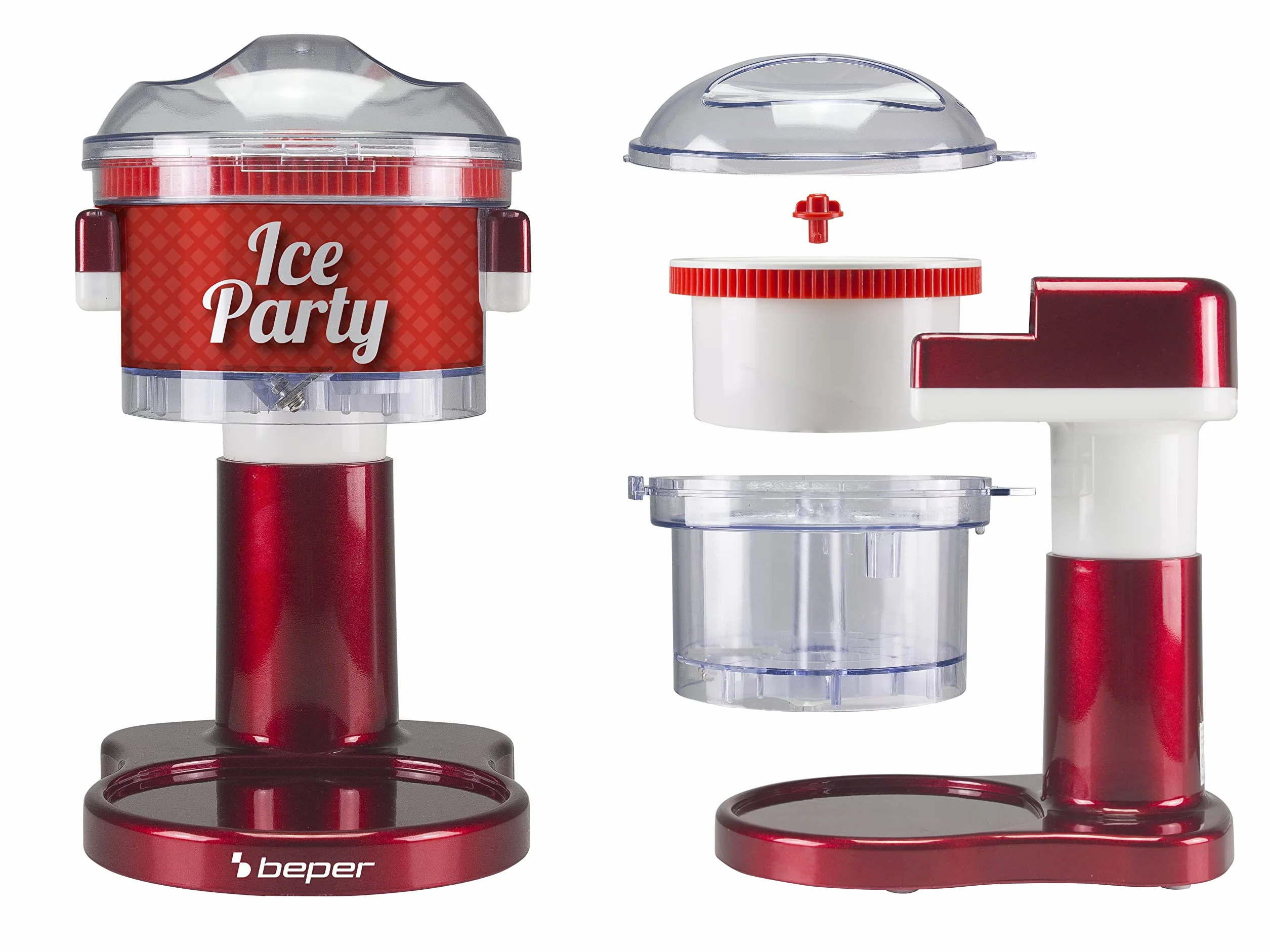 BEPER P102GEL100 Tritaghiaccio Elettrico con Lame in Acciaio Inox - Macchina del ghiaccio Ideale per Granite, Cocktail e Sorbetti
