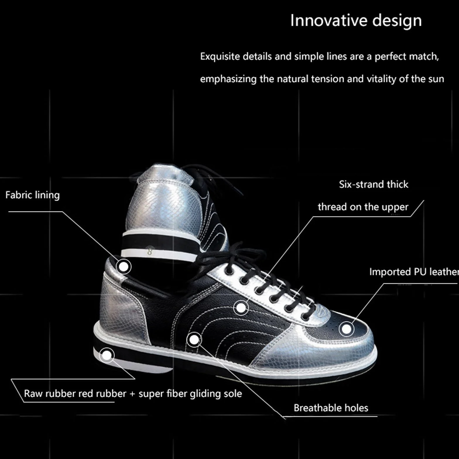 Scarpe da Bowling Uomo Donna in Morbida Pelle Traspirante Antiscivolo Leggero