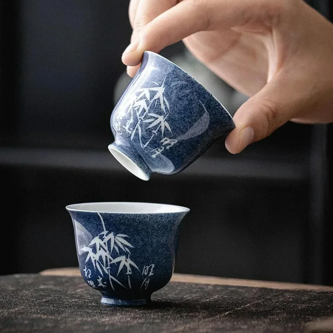 QQLADY Gaiwan Porcellana Cinese Set da tè 100 ml Kung Fu Chawan Tazza