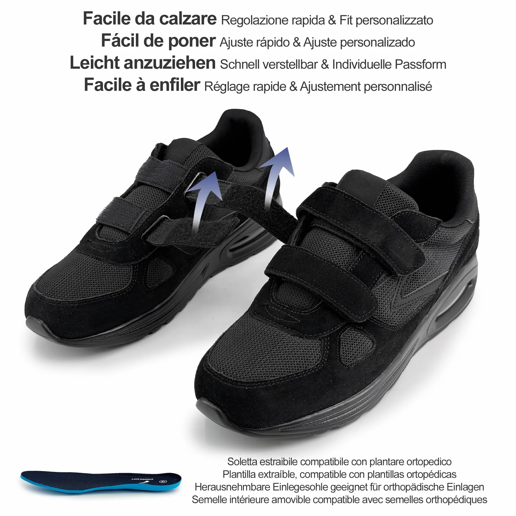 Scarpe Uomo Comode Sneakers Antiscivolo da Camminare con Suola Ammortizzata ad Aria per Anziani o Uso Quotidiano