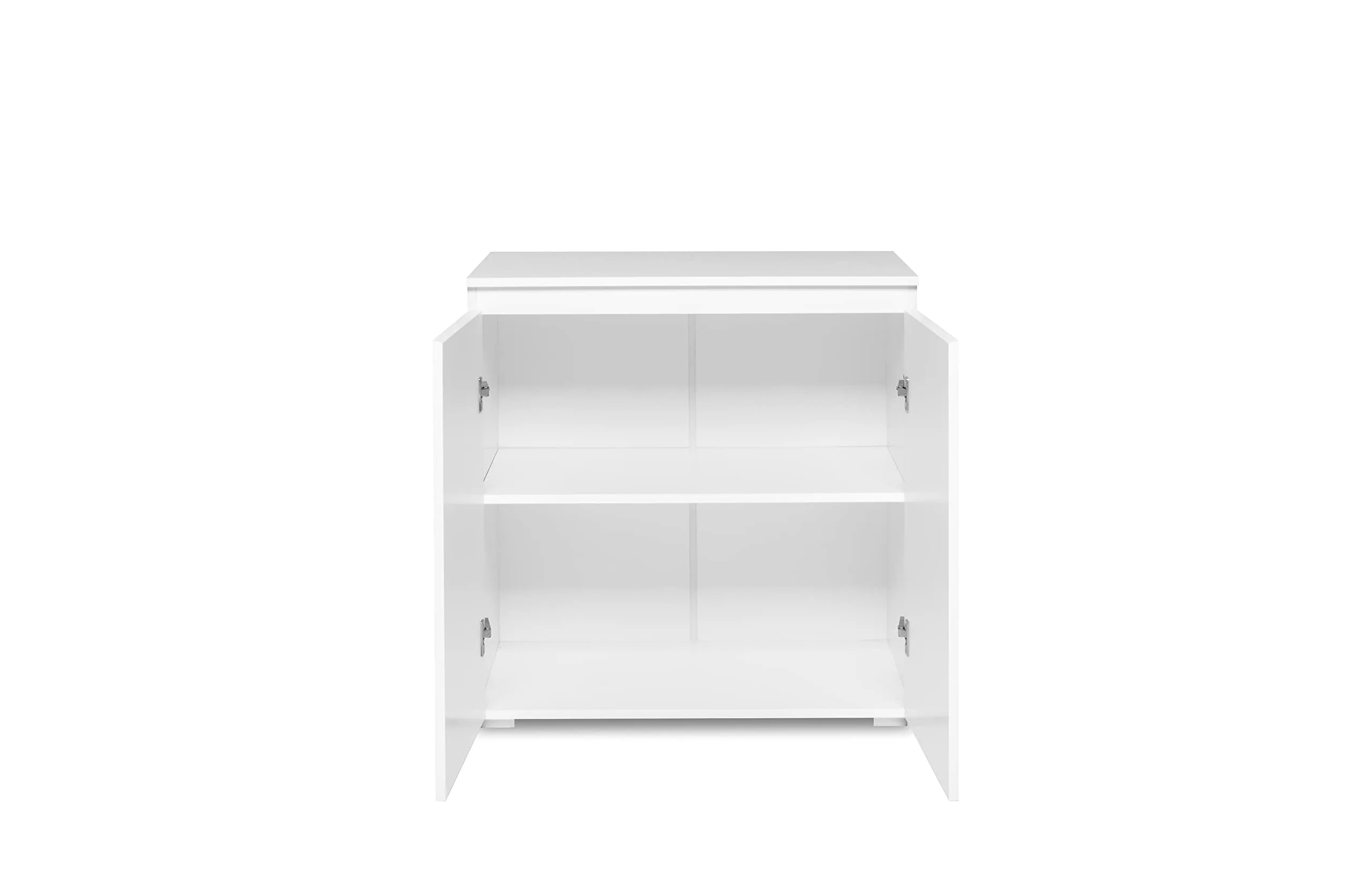 AVANTI TRENDSTORE Femie - Comó/cassettiera in legno laminato con 2 ante a battente nel colore bianco opaco, fa parte della serie di mobili Femie. Dimensioni LAP 80x80x40 cm.