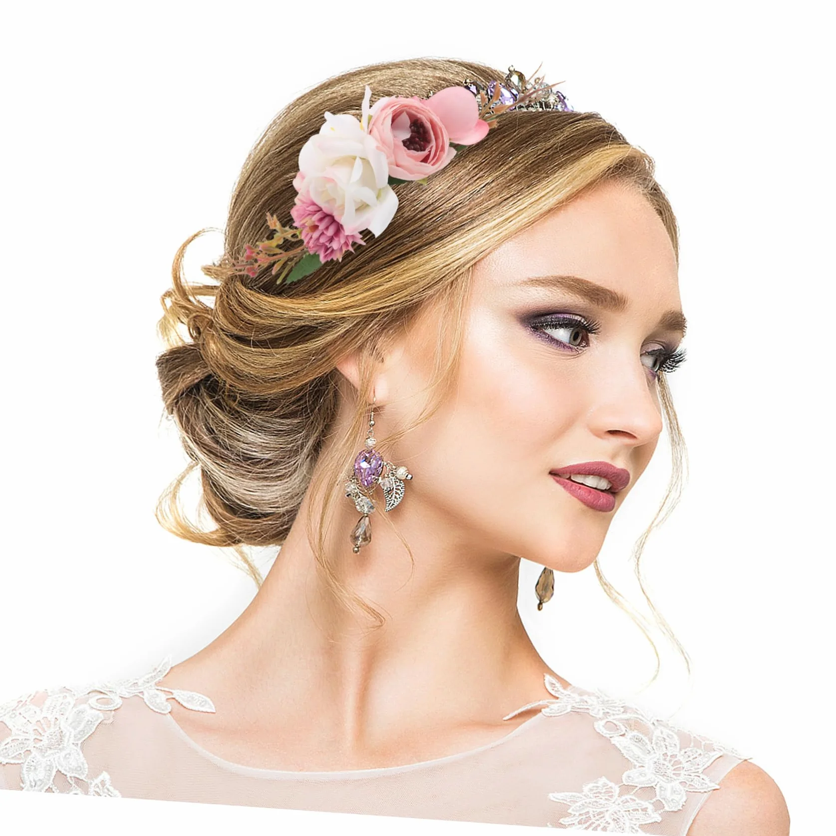Boho Sposa Pettini Capelli Accessori Floreali Artificiali Fermagli Matrimonio