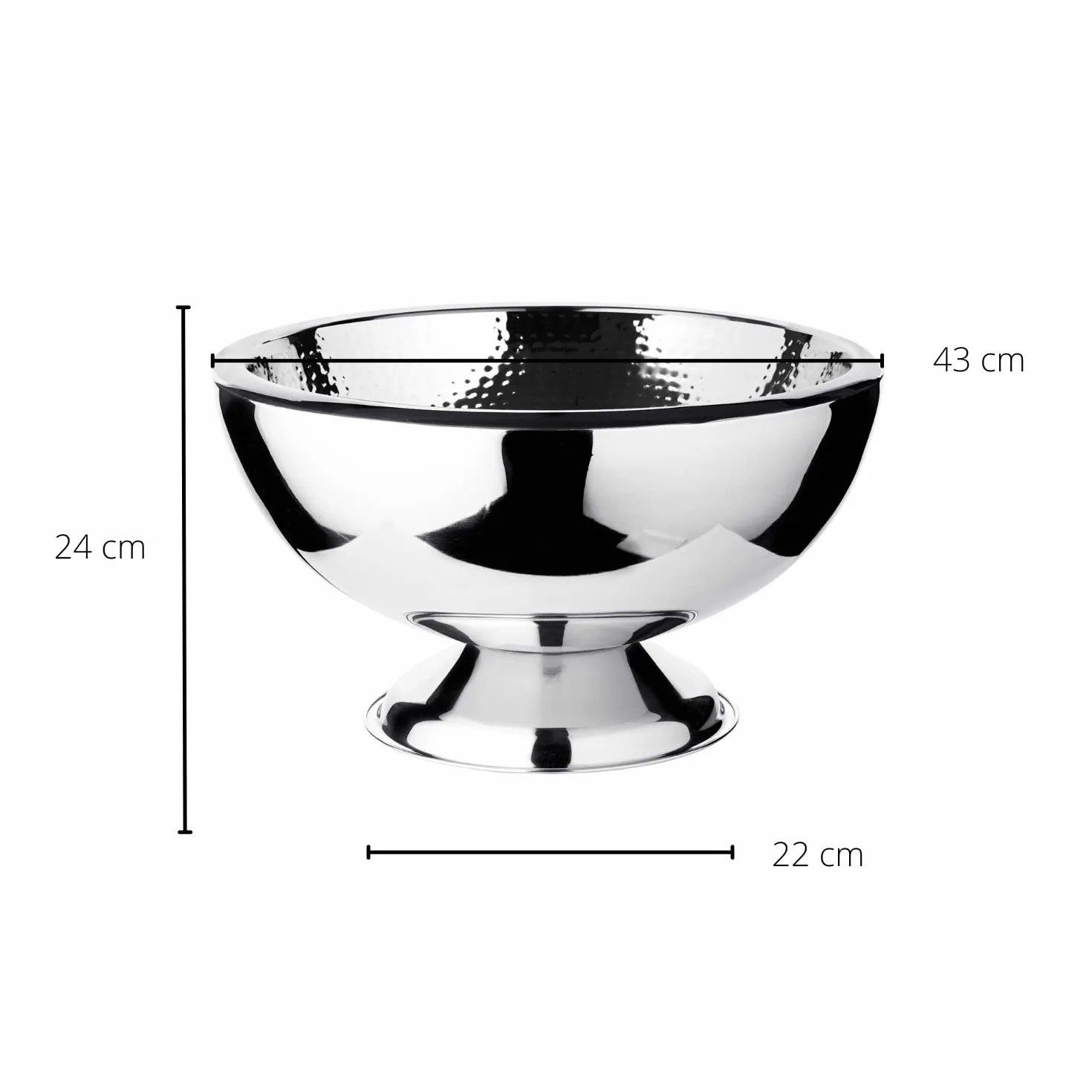 EDZARD Secchiello per champagne Cadiz (Ø 43 cm, H 24 cm), acciaio inox lucido a specchio, a doppia parete, per 5 bottiglie – secchiello per spumante grande, secchiello per bottiglie