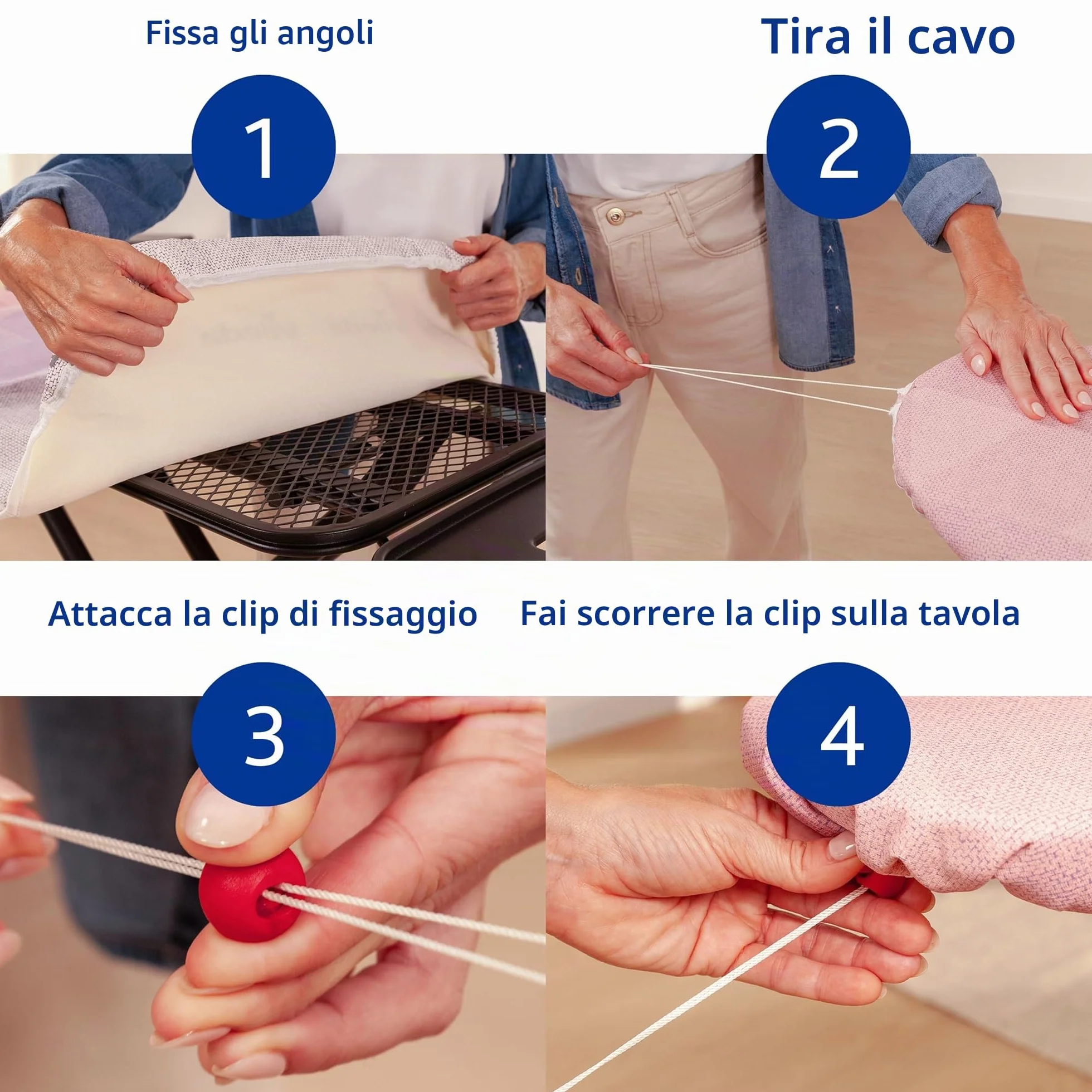 Vileda Premium 2in1 Copriasse da stiro Universale, Triplo Strato, Speciale rivestimento interno termoriflettente, Con Fermacorda, Azzurro, 139 X 50 X 0.38 Cm