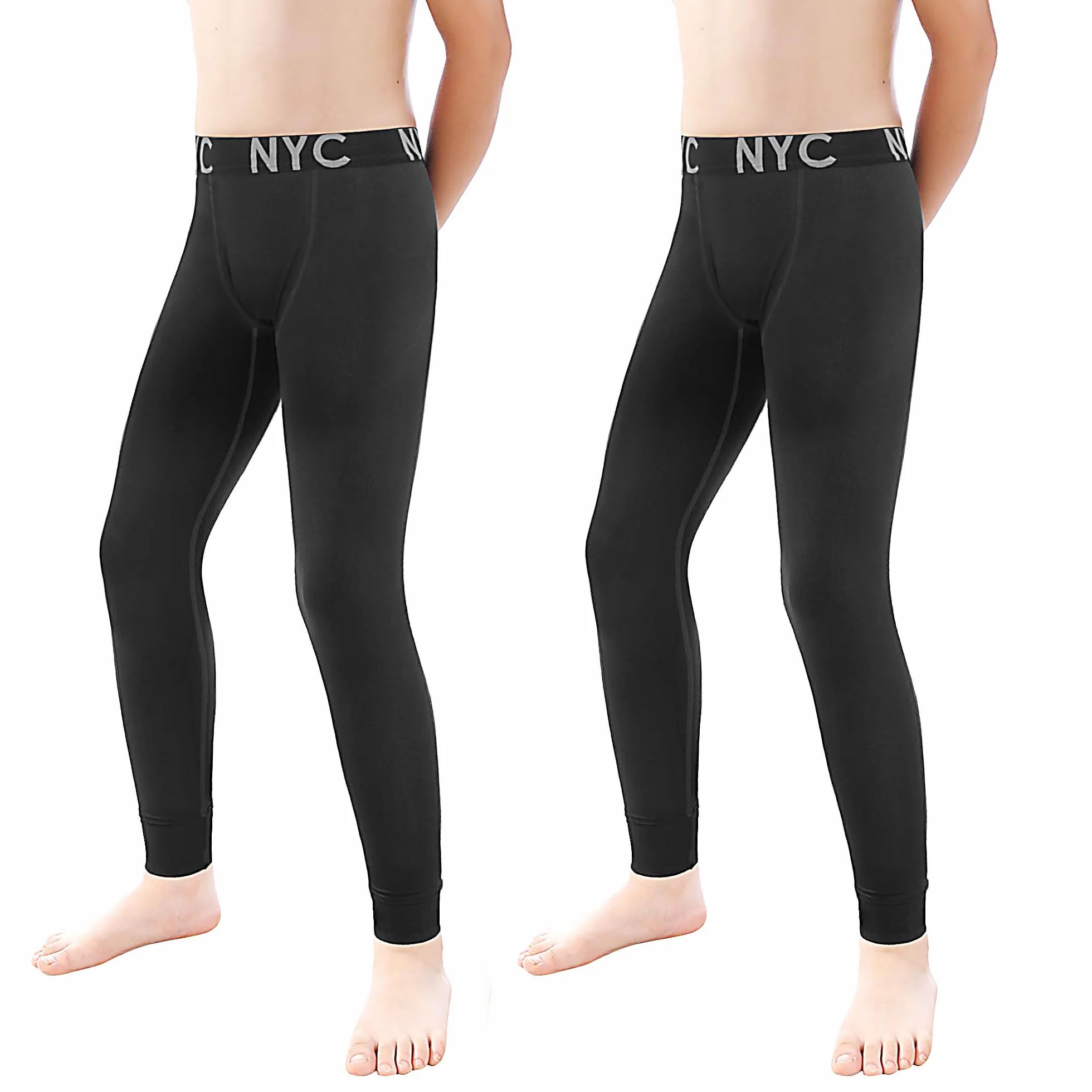LiKing Leggings Sportivi da Bambino Invernali Sport Running - Elastico Comfortevole, Perfetti per Calcio e Basket, Pack da 2 o 3 Pezzi