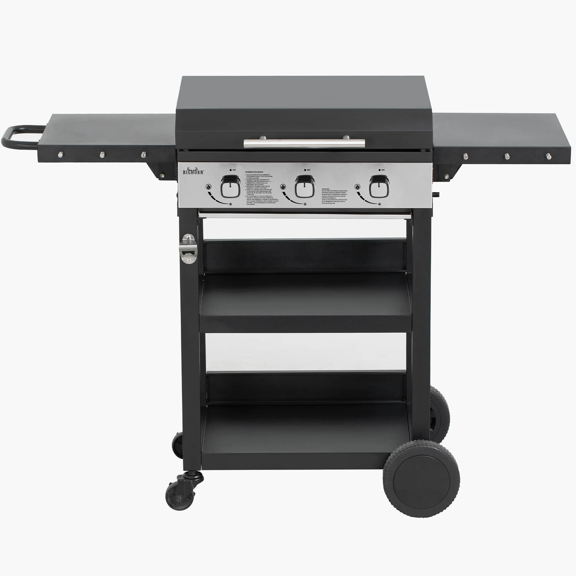 BIG HORN Piastra a gas con 3 bruciatori con carrello e coperchio; 7.2 kW