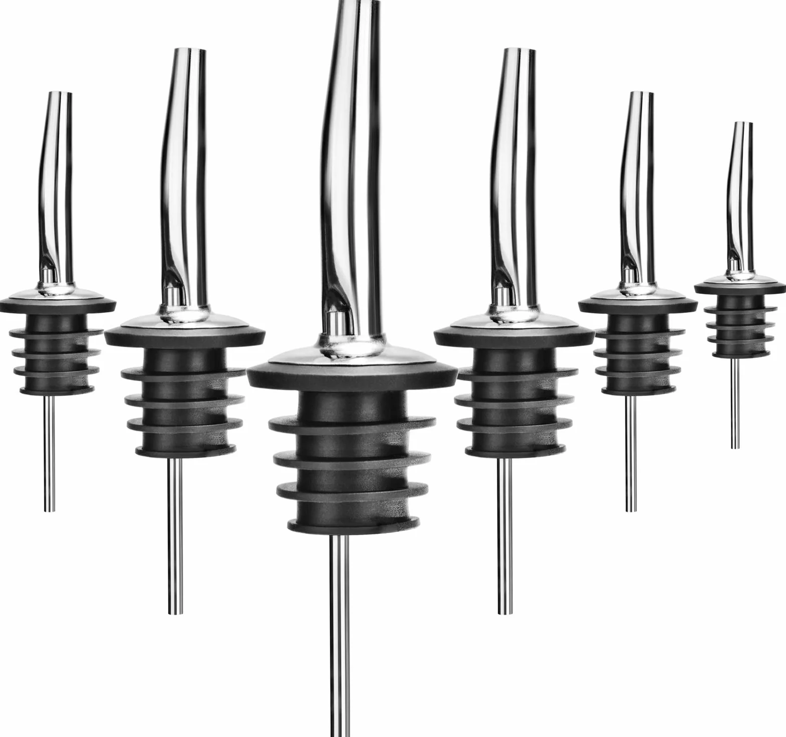 com-four Dosatore per bottiglie in acciaio inossidabile 6 pezzi argento