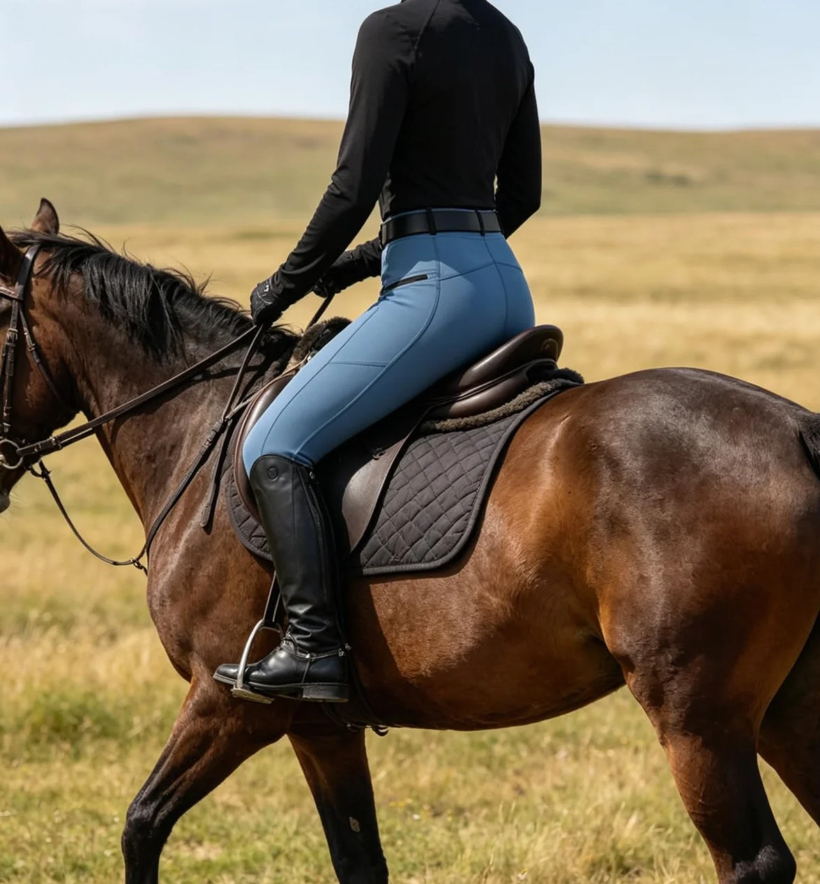 Chesoon Pantaloni da equitazione da donna con seduta completa e toppe al ginocchio