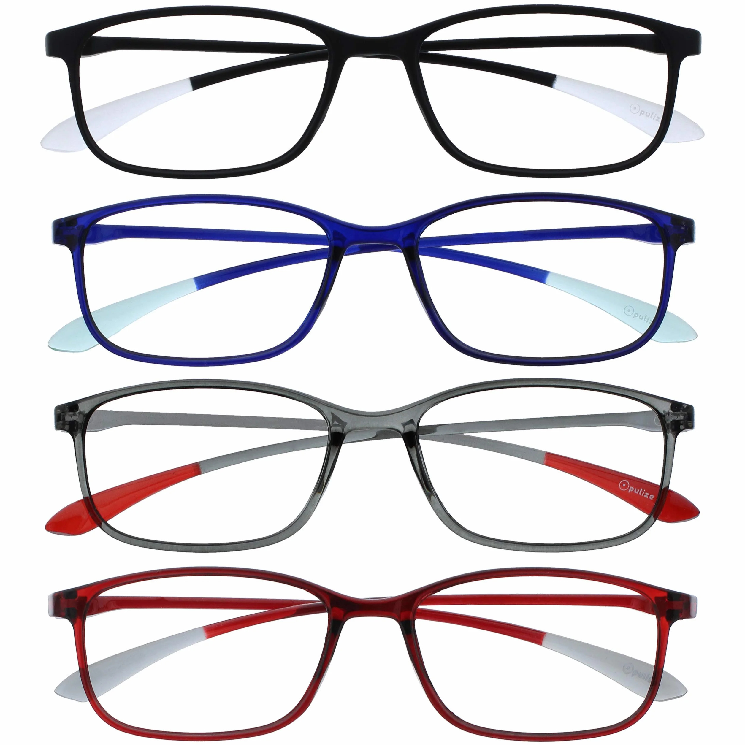 OPULIZE Ice Occhiali Da Lettura +3,50 Nero Blu Grigio Rosso Donna Uomo