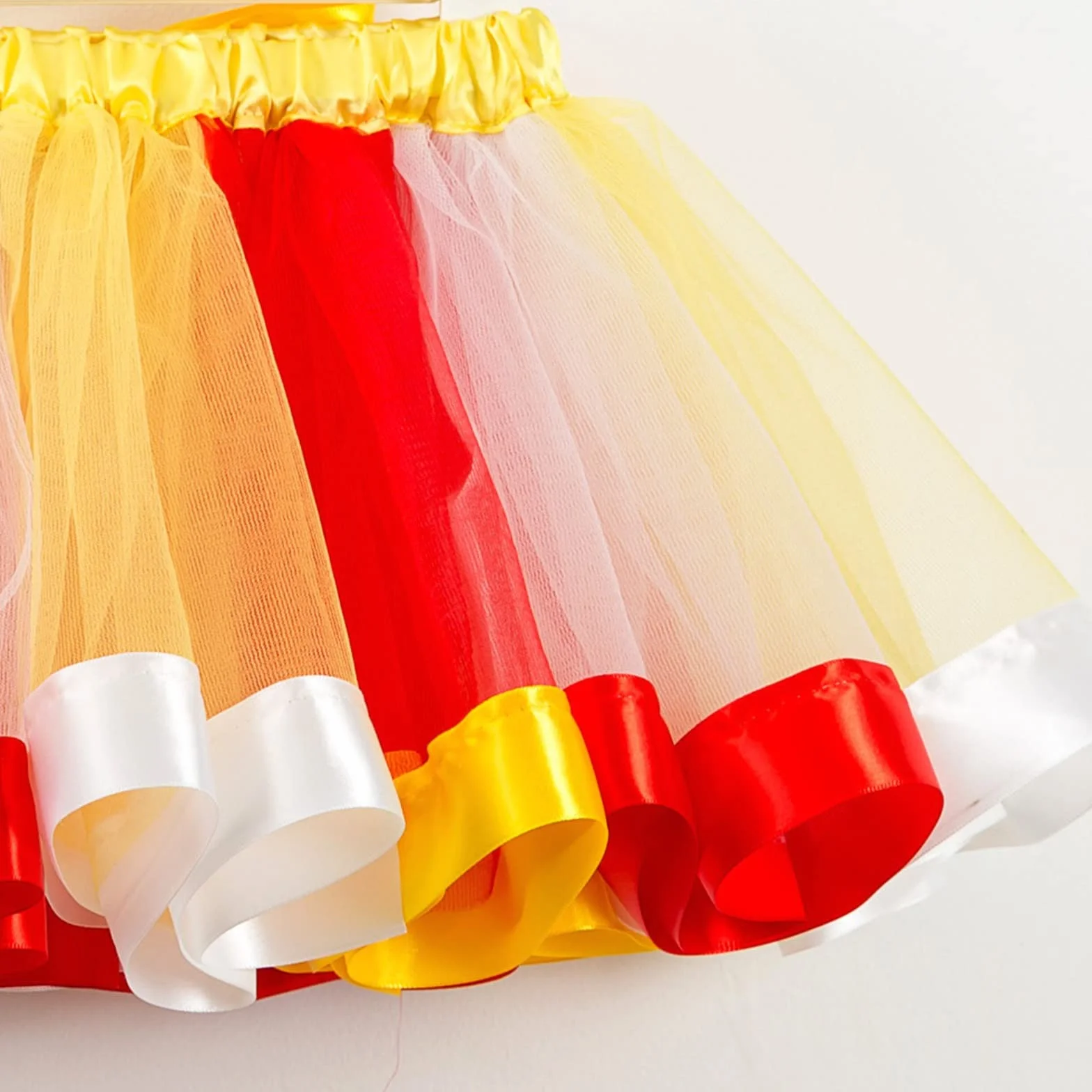 Tulle arcobaleno gonna da balletto multistrato con volant multicolore