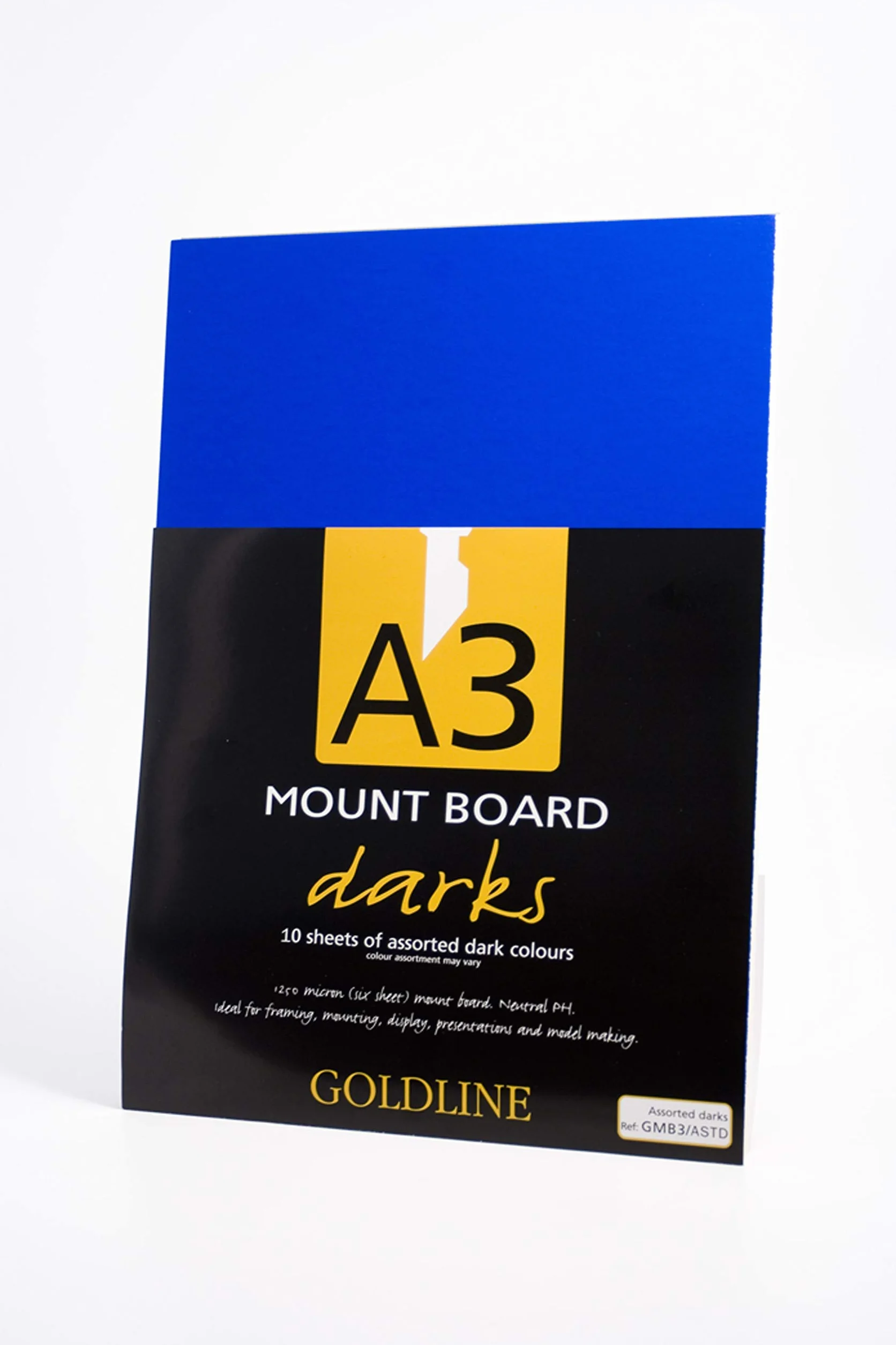 Clairefontaine GMB3/ASTDZ confezione di controcollati Goldline - 10 fogli controcollati con anima carta avorio - Assortimento Scuro- 1,25 mm A3 29,7x42 cm - IDeale per telaio