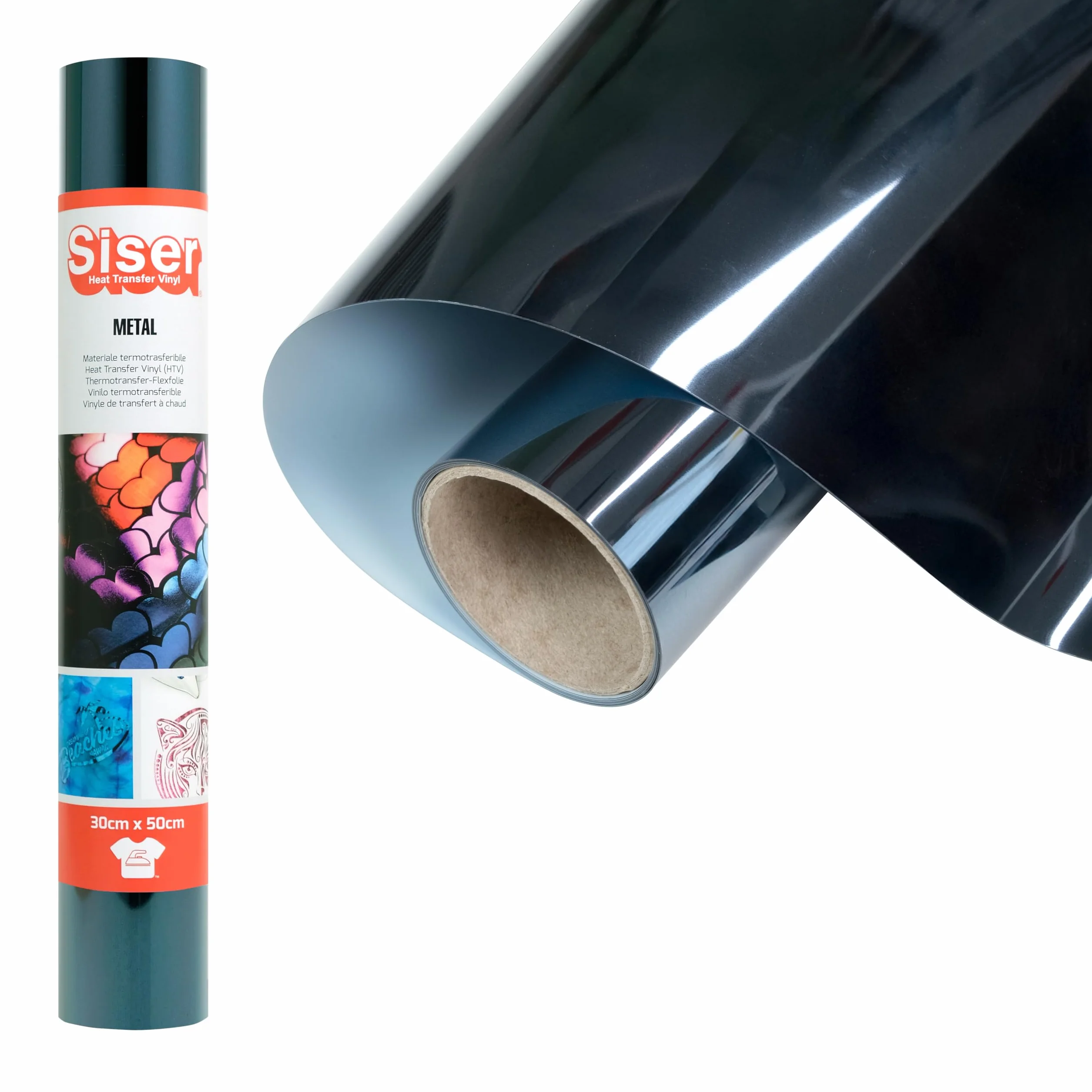 Siser Metal Silver Blue Vinile Termotrasferibile Metallizzato 30cm x 0,5mt per Tessuti