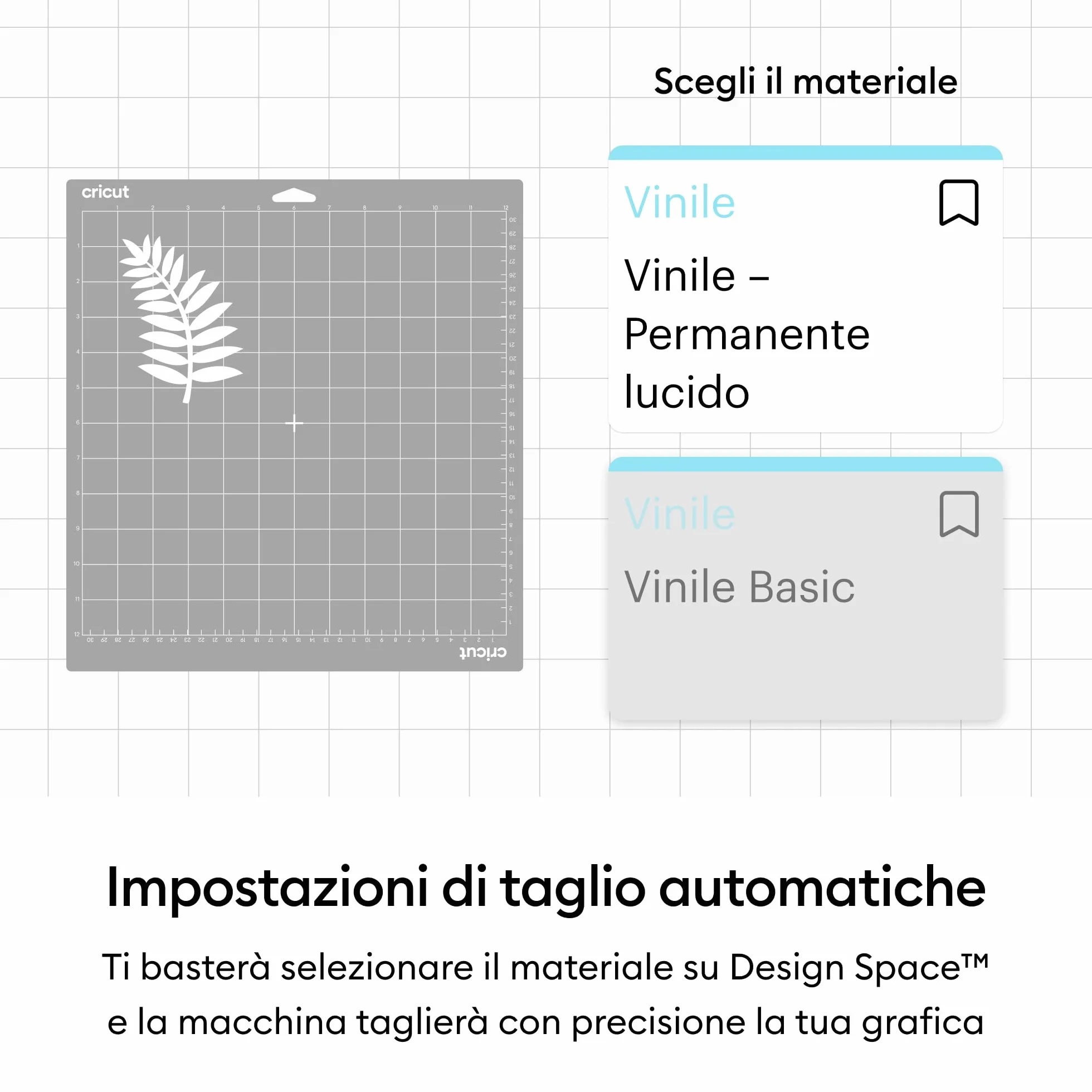 Foglio Vinile Adesivo Permanente Cricut Bianco Lucido 30,5 cm x 1,2 m per Macchine da Taglio