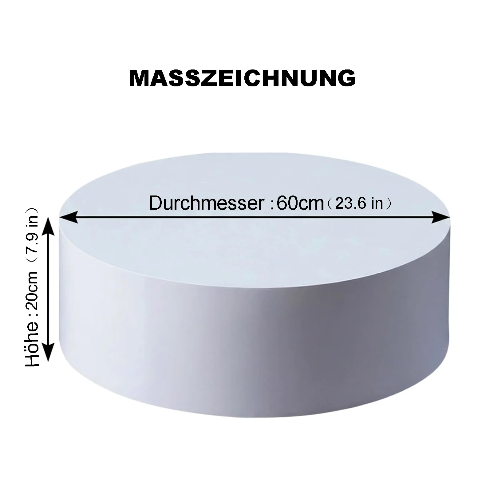 HJZALMI Base Cilindrica Bianca Decorazione per Mostre e Casa 60x60x20cm | Colonna di Visualizzazione Rotonda per Oggetti e Arte, Supporto Espositore per Vetrina