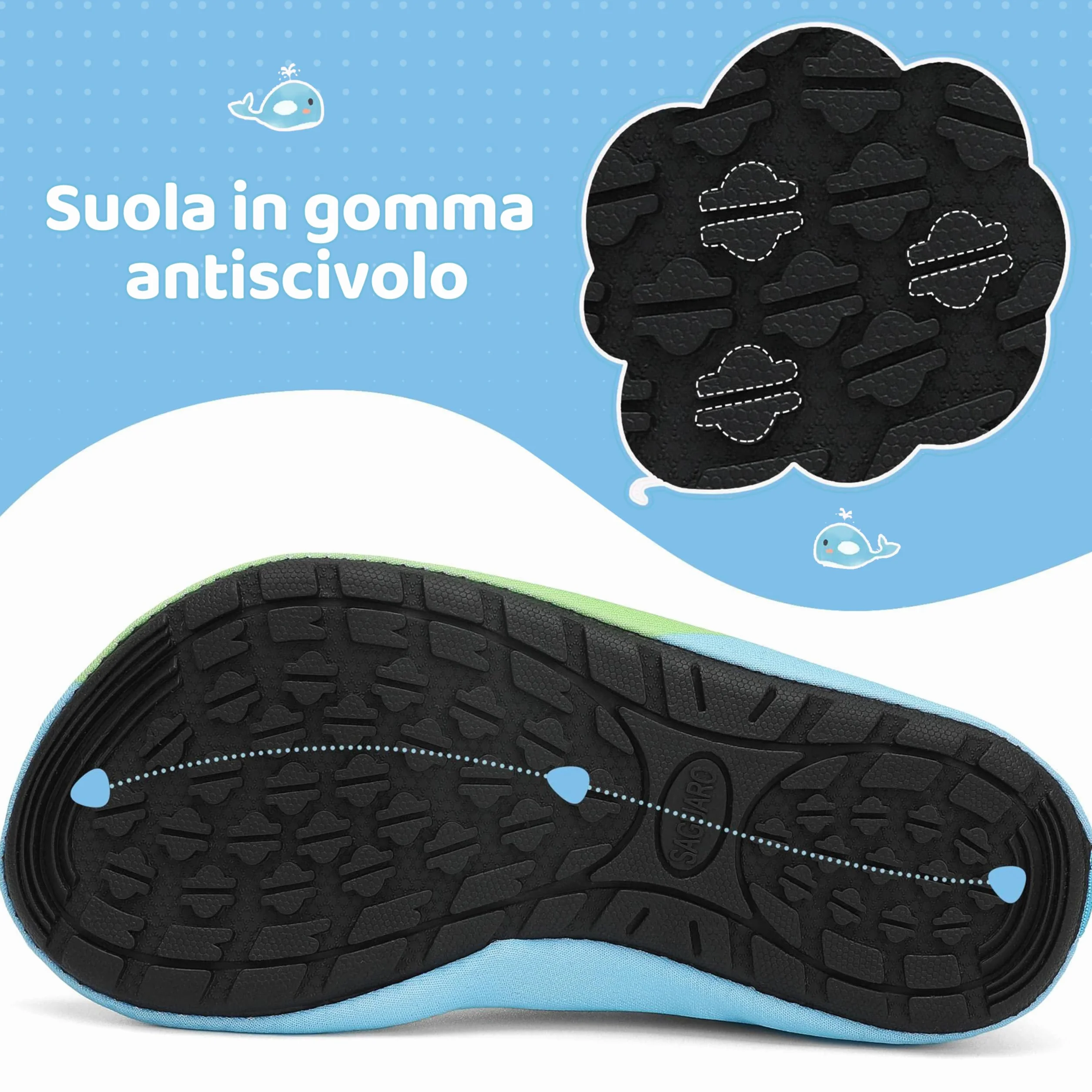 SAGUARO Bambini Ragazze Scarpe da Mare Spiaggia Water Shoes Taglia 20-37 EU