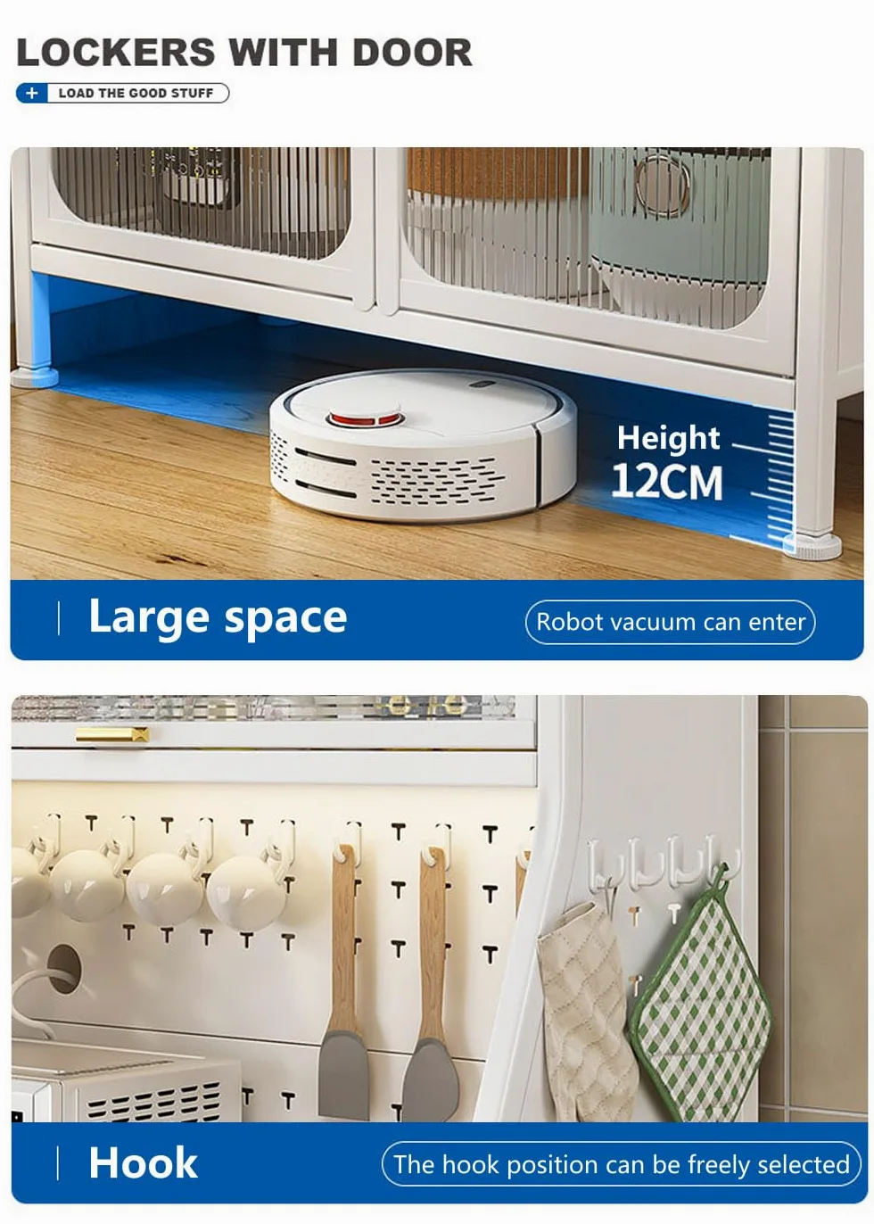 Mobile Dispensa Cucina, Credenza Cucina Alta, 86 x 36 x 164cm, con Rotelle con Gancio, Foro Per Cavi, Porta Magnetica 5 Piani Mobile Microonde, Adatto Alle Cucine, Nero