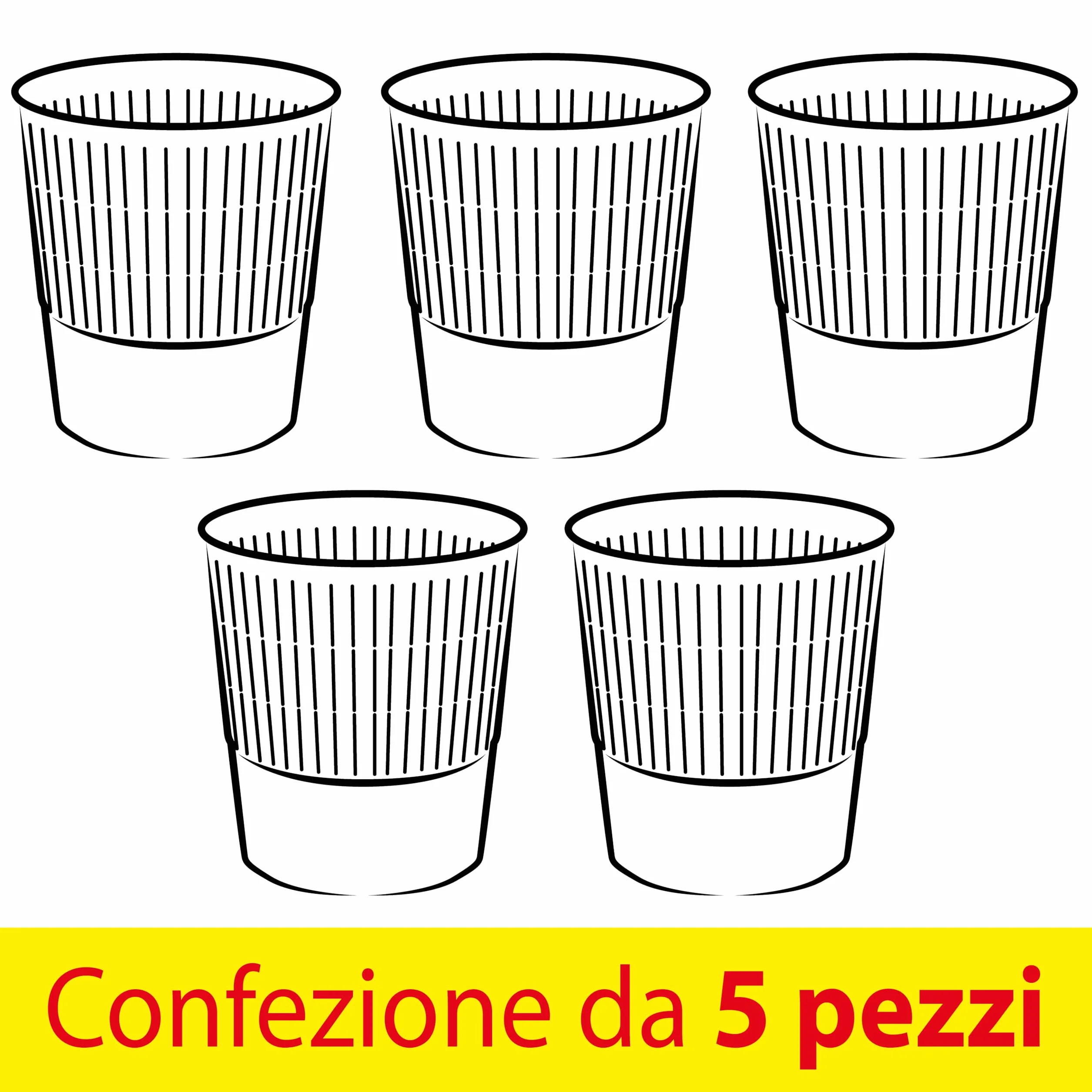 Everest Cestini Gettacarte Polipropilene Traforato 17 Litri Confezione Business Colori Misti