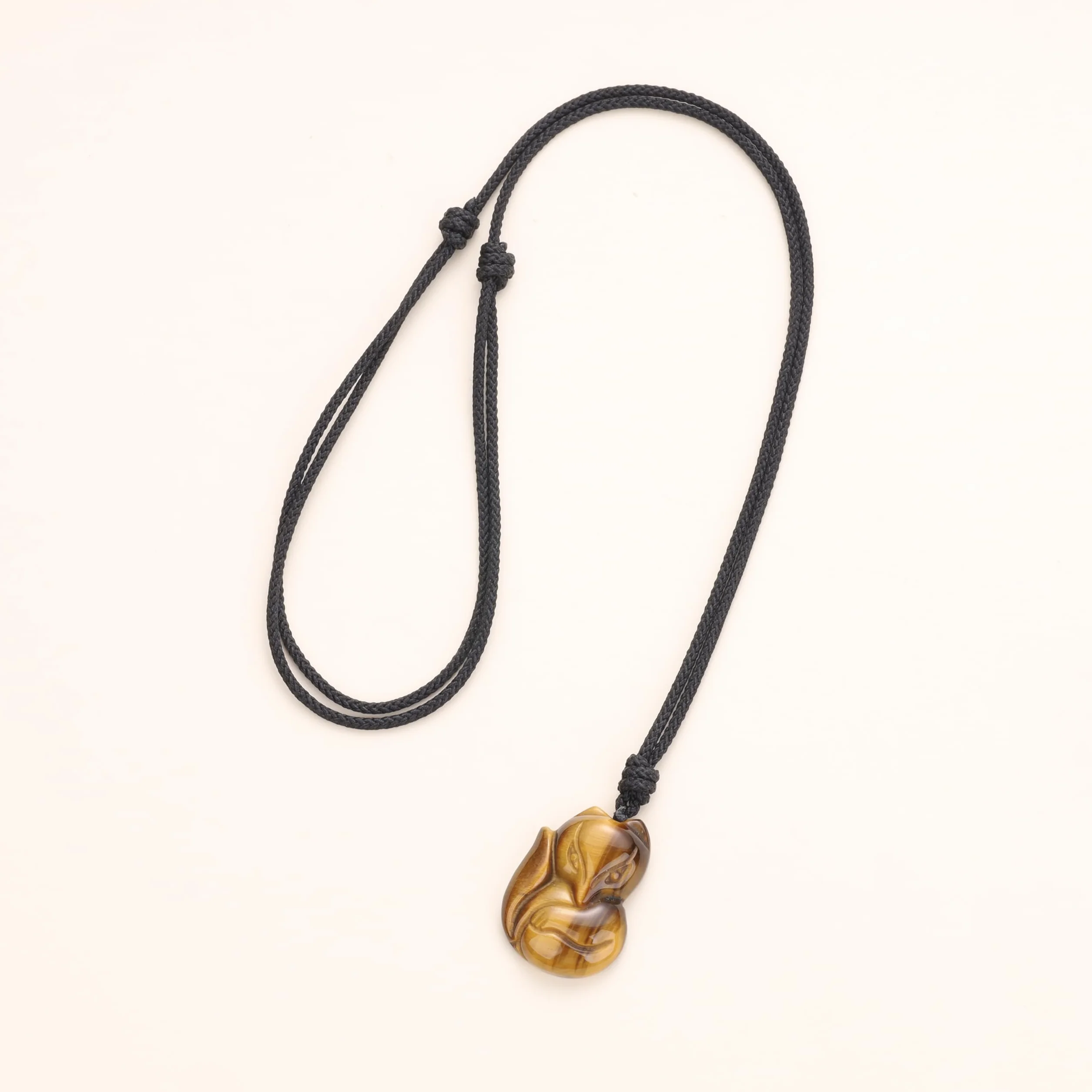 Pendente Volpe in Pietre Naturali, Collana Unisex Laccio Regolabile