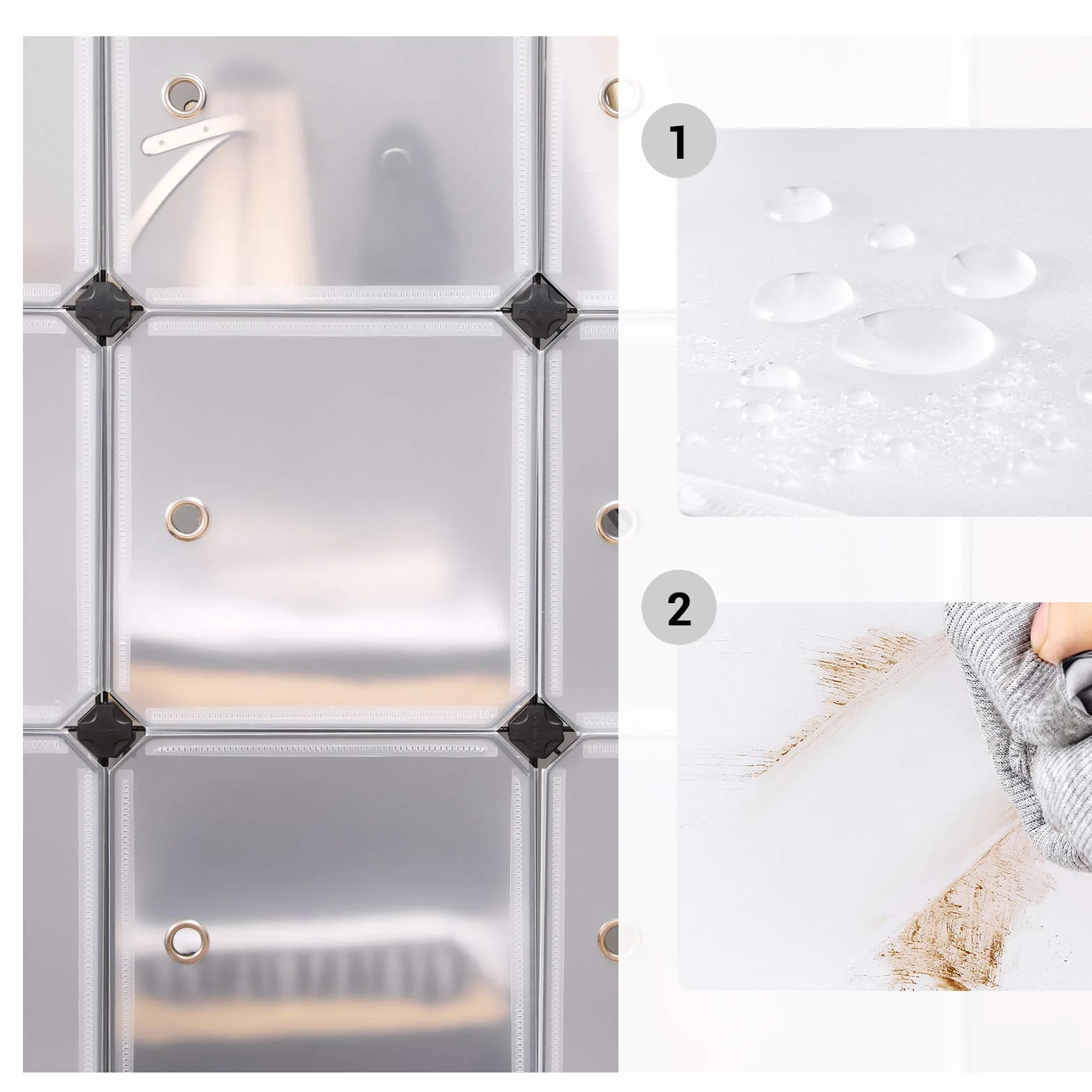 SONGMICS Armadio a 12 Cubi Portaoggetti con Ante, Bianco LPC342W01